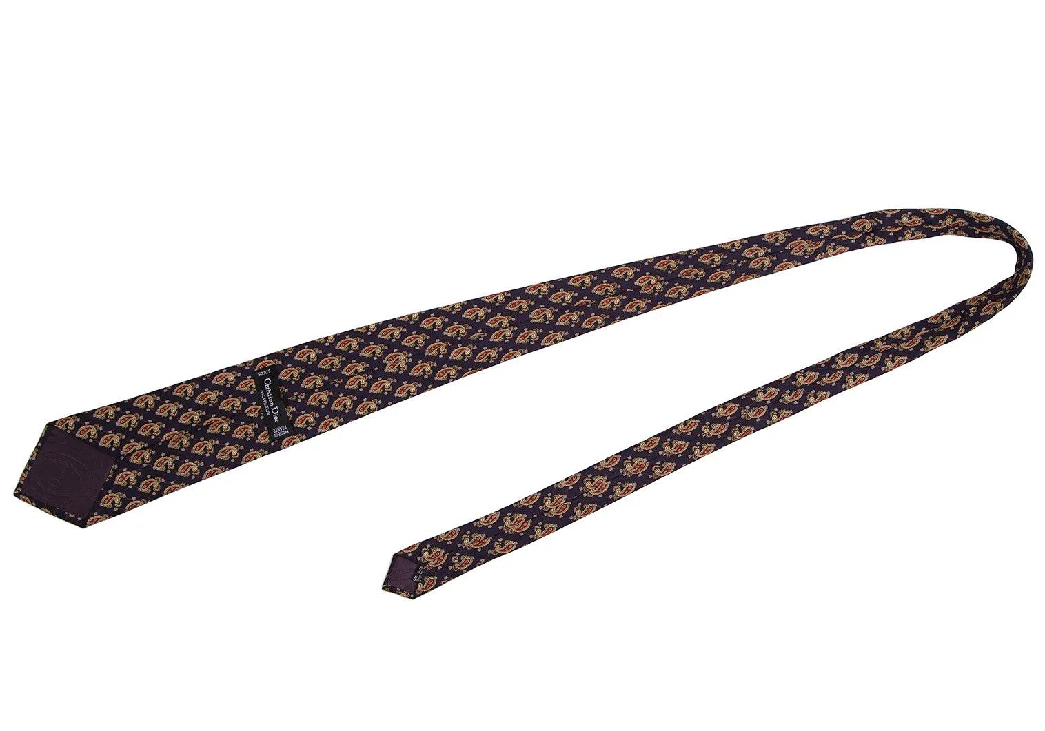 Dior Paisley Silk Tie in Navy Blue Size ONE SIZE - 5 Thumbnail