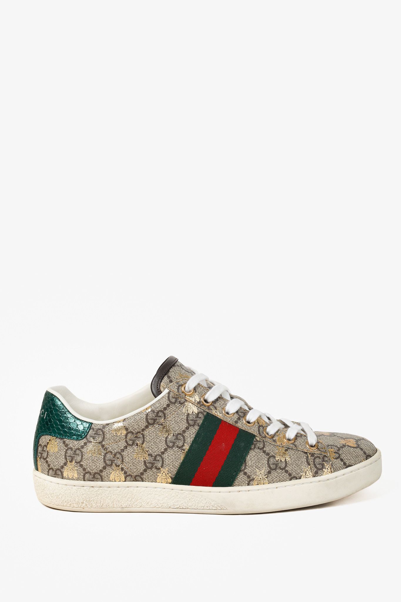 Gucci Gucci Womens Ace GG Logo Supreme Golden 'Bees' Trainers Size US 7 / IT 37 - 1 Thumbnail
