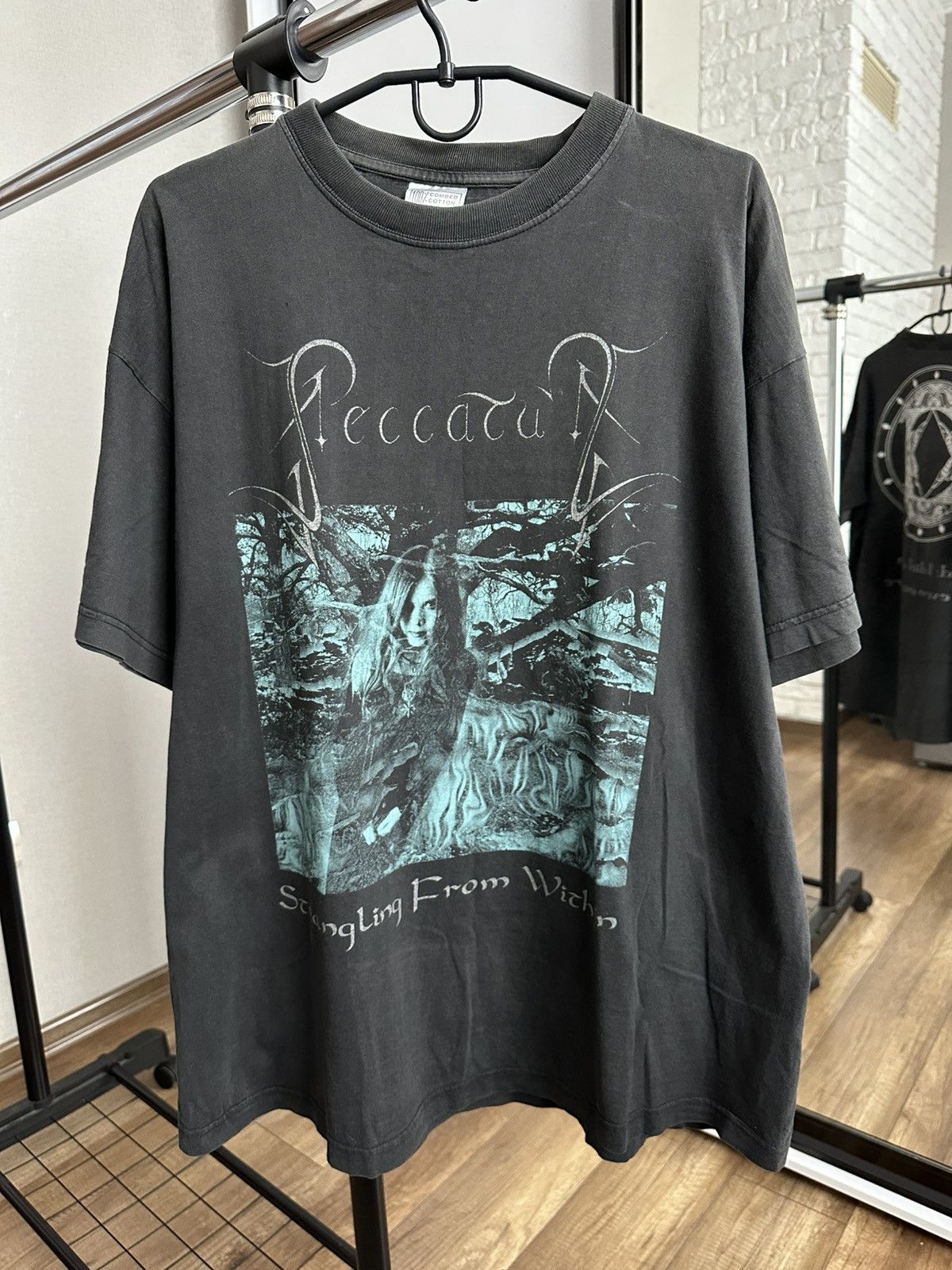 Band Tees 1998 Peccatum Strangling From Within Vintage Band T-Shirt Size US XL / EU 56 / 4 - 1 Thumbnail