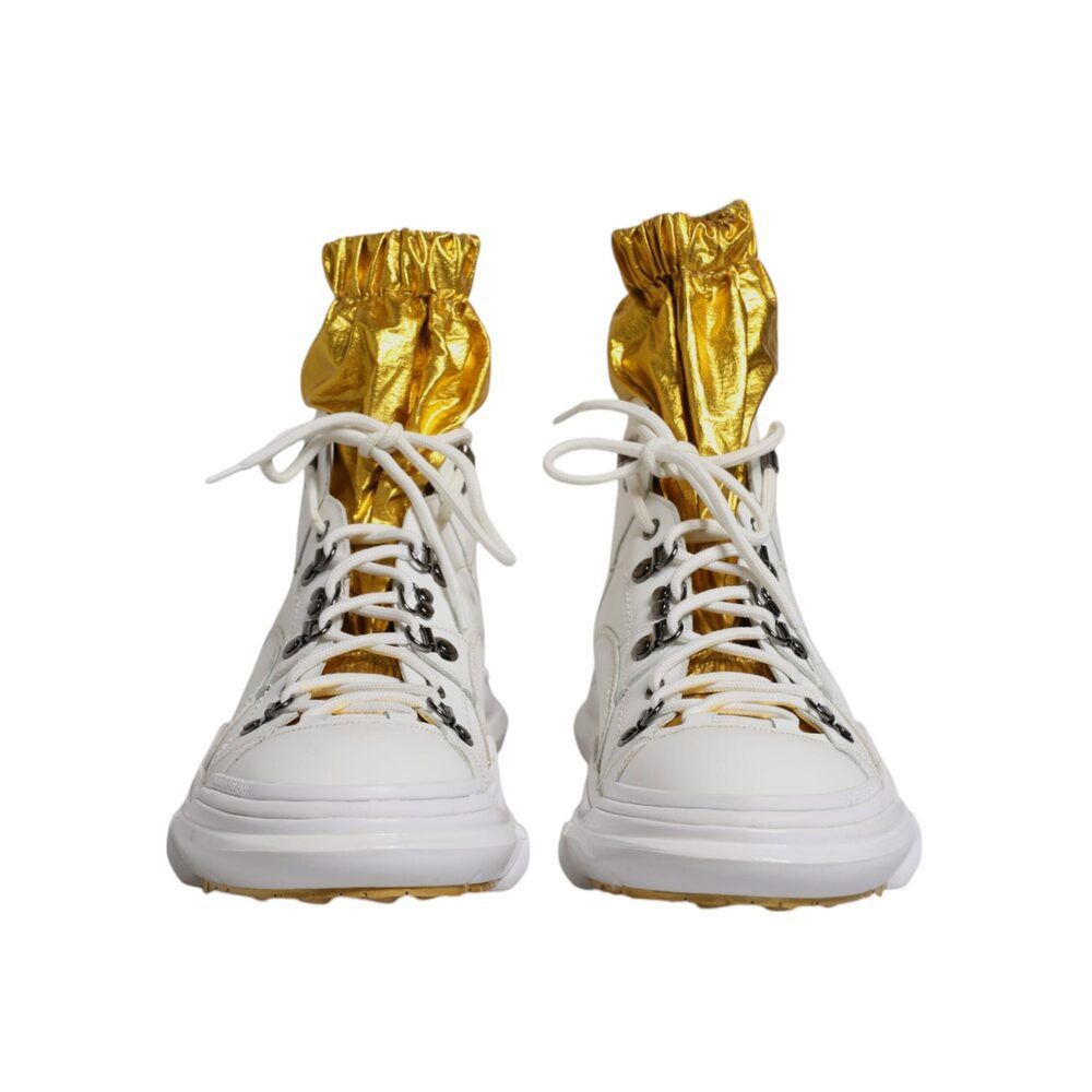 Dolce & Gabbana Dolce & Gabbana White Nylon Galileo High Top Sneakers Shoes Size US 11 / EU 44 - 2 Thumbnail