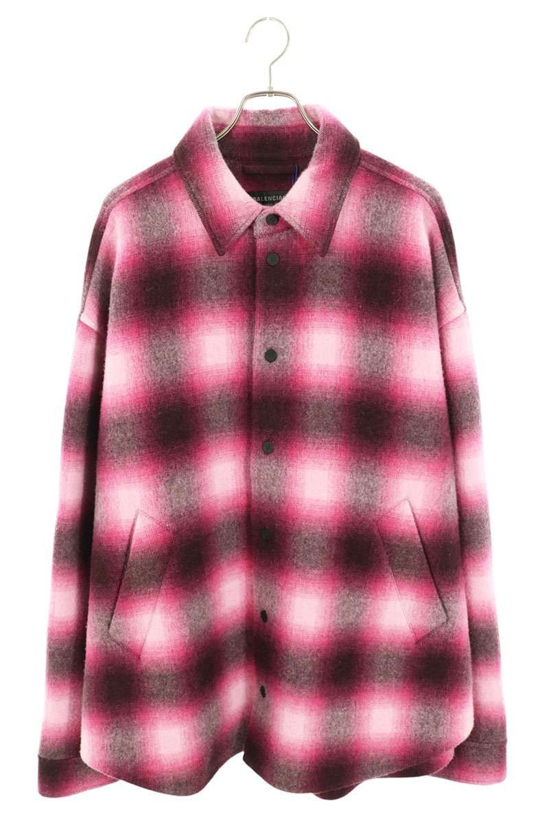 Balenciaga Balenciaga Bleached Flannel Check Shirt Jacket with
