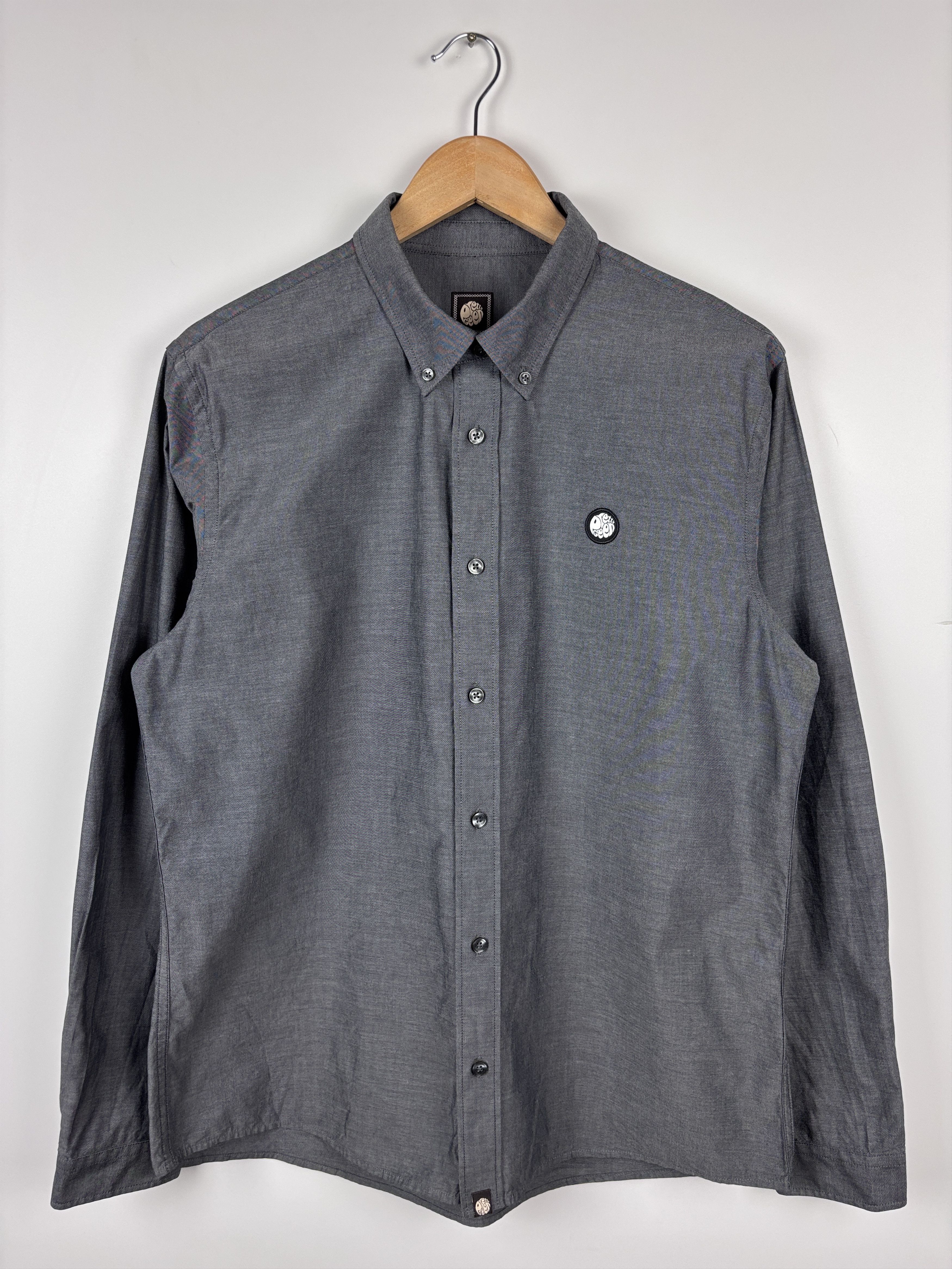 Pretty Green Pretty Green Button Down Long Sleeve Shirt Cotton Gray L Size US L / EU 52-54 / 3 - 1 Thumbnail