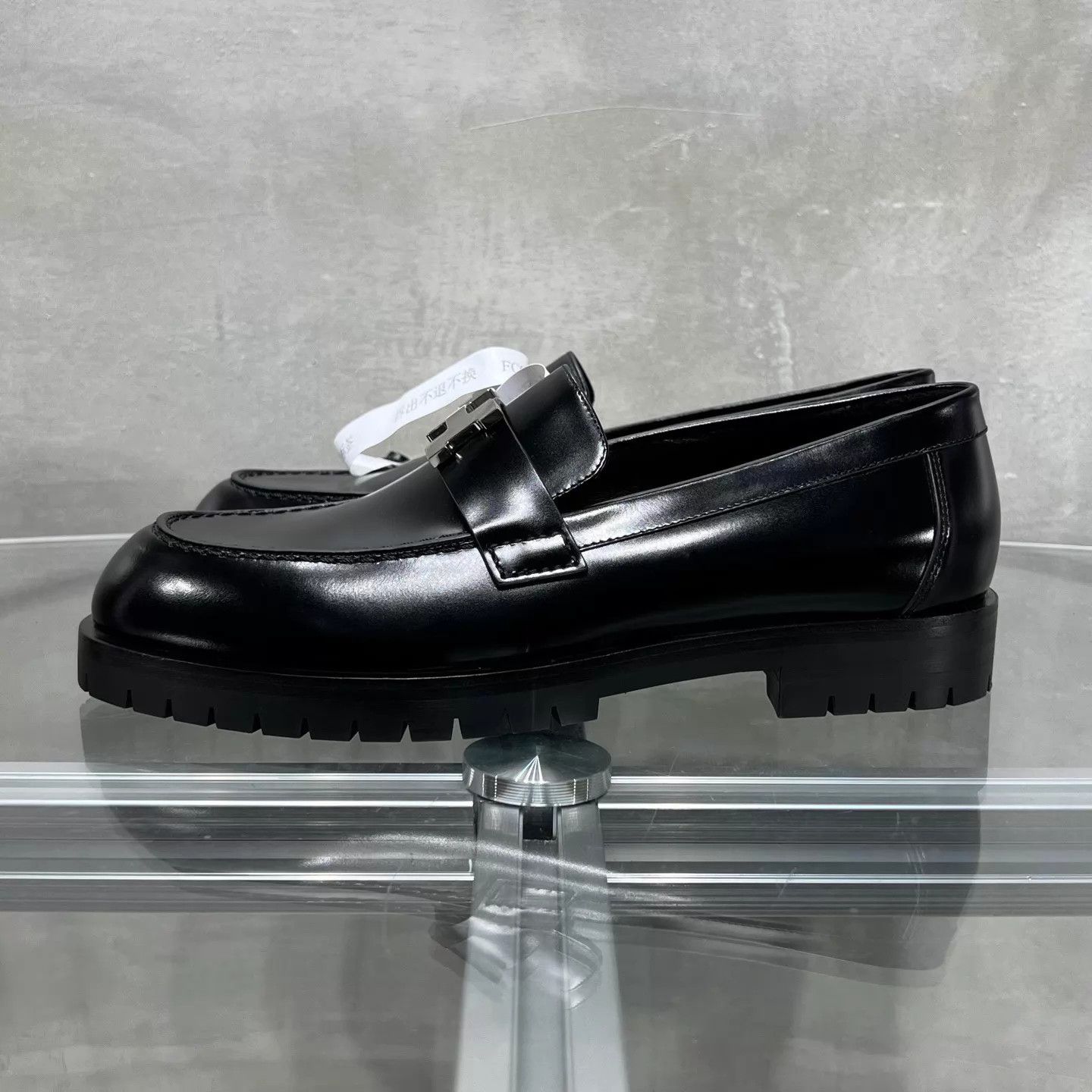 Hermes Hermes Faubourg Calfskin Silver Buckle Loafer EU37 New Size US 6.5 / IT 36.5 - 3 Thumbnail