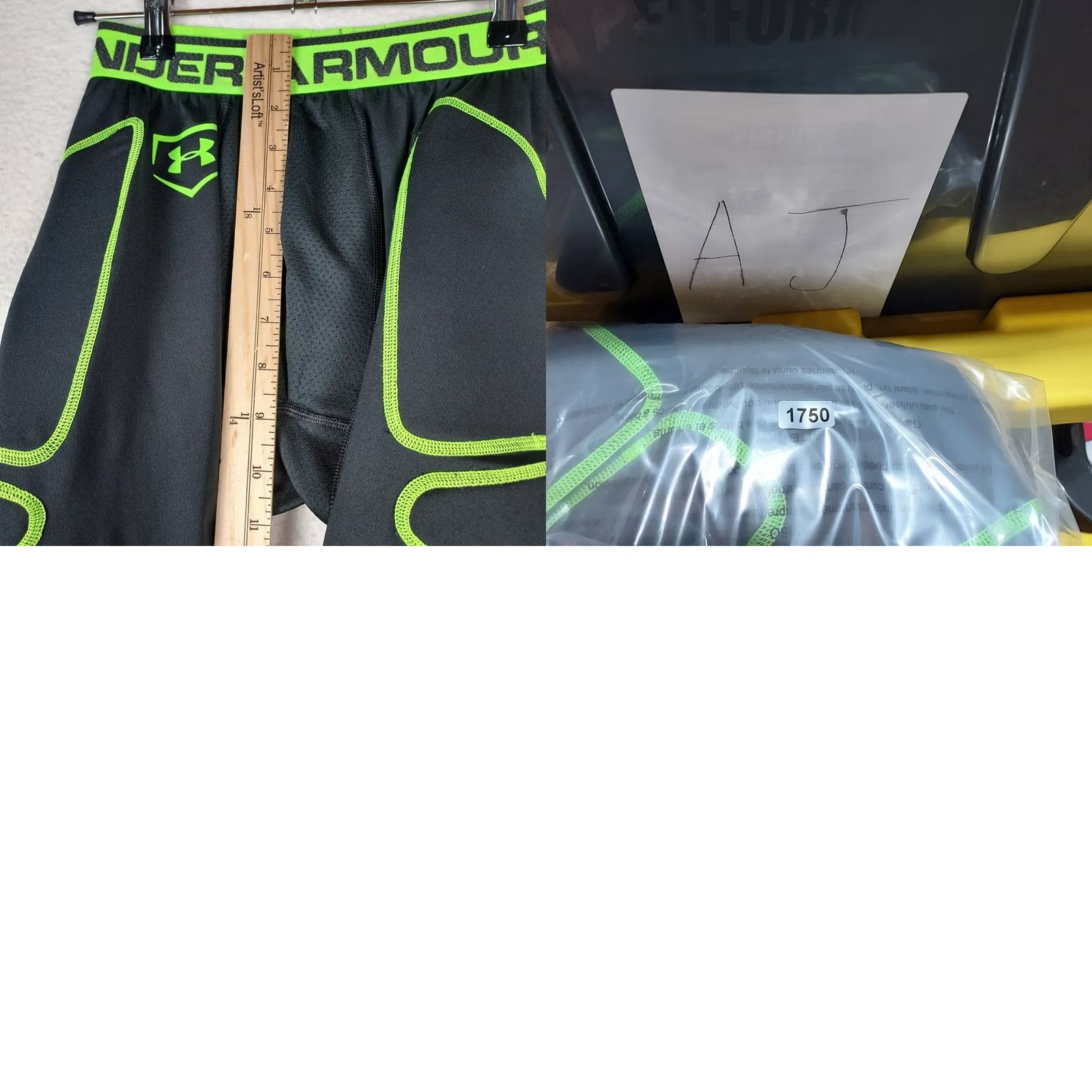 Under Armour Under Armour HeatGear Compression Shorts Mens Small Black Green GameDay Size US 29 - 8 Thumbnail