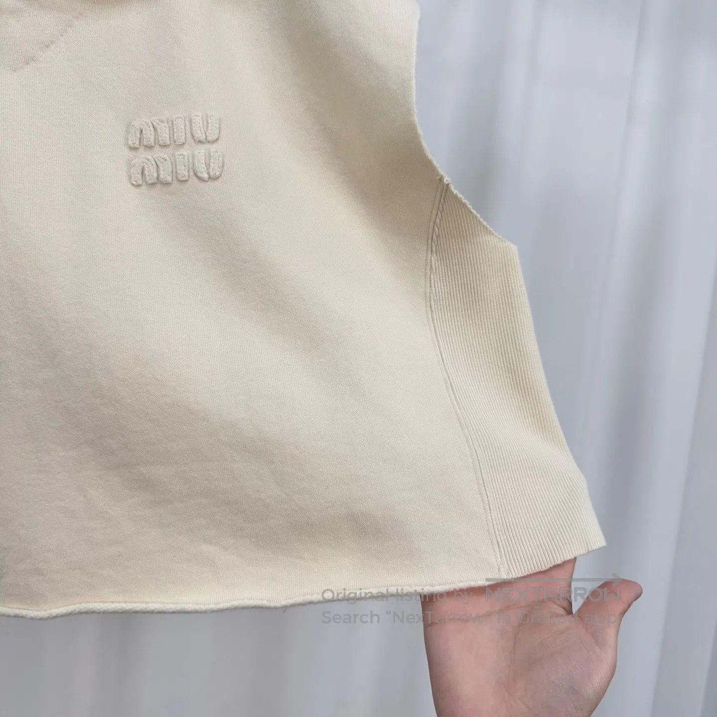 Miu Miu Miu Miu Embroidered Logo Sailor Collar Sweater Vest| Size M / US 6-8 / IT 42-44 - 4 Thumbnail