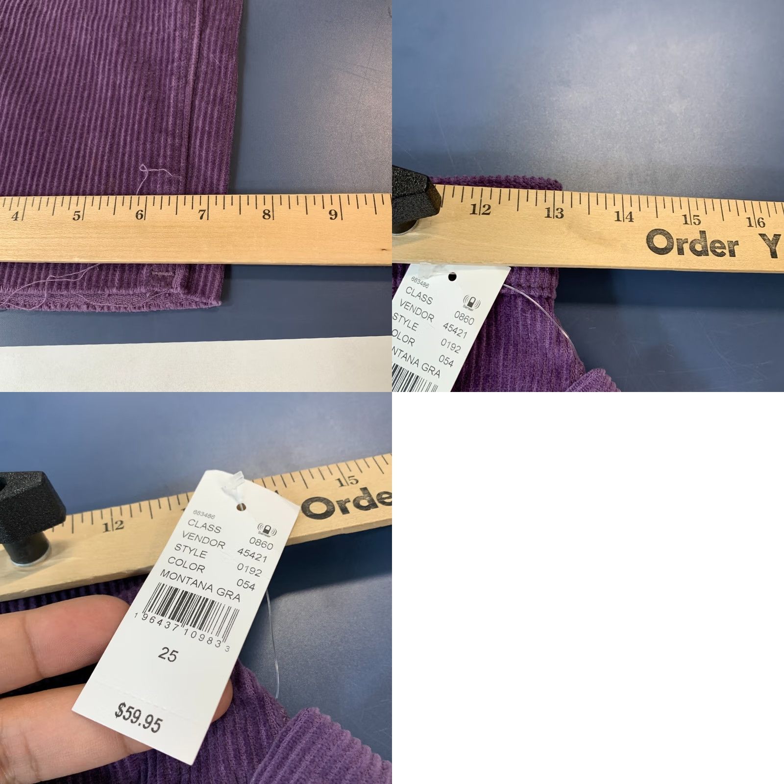Pacsun Pacsun Corduroy Pants Womens 25x25.5 Purple High Rise Straight NWT Shoes Size 25? Size 42" / US 20 - 11 Thumbnail