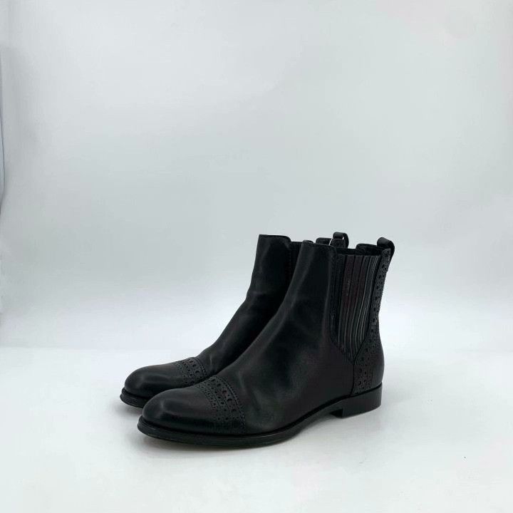 Louis Vuitton Louis Vuitton 37 Black Baroque Carved Leather Ankle Boots Size US 6 / IT 36 - 1 Thumbnail