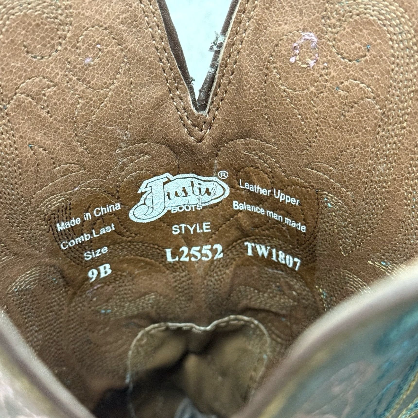 Justin Boots Justin DURANT Brown Leather Square Toe Pull On Western Boots Women’s Size 9 B Size US 9 / IT 39 - 7 Thumbnail
