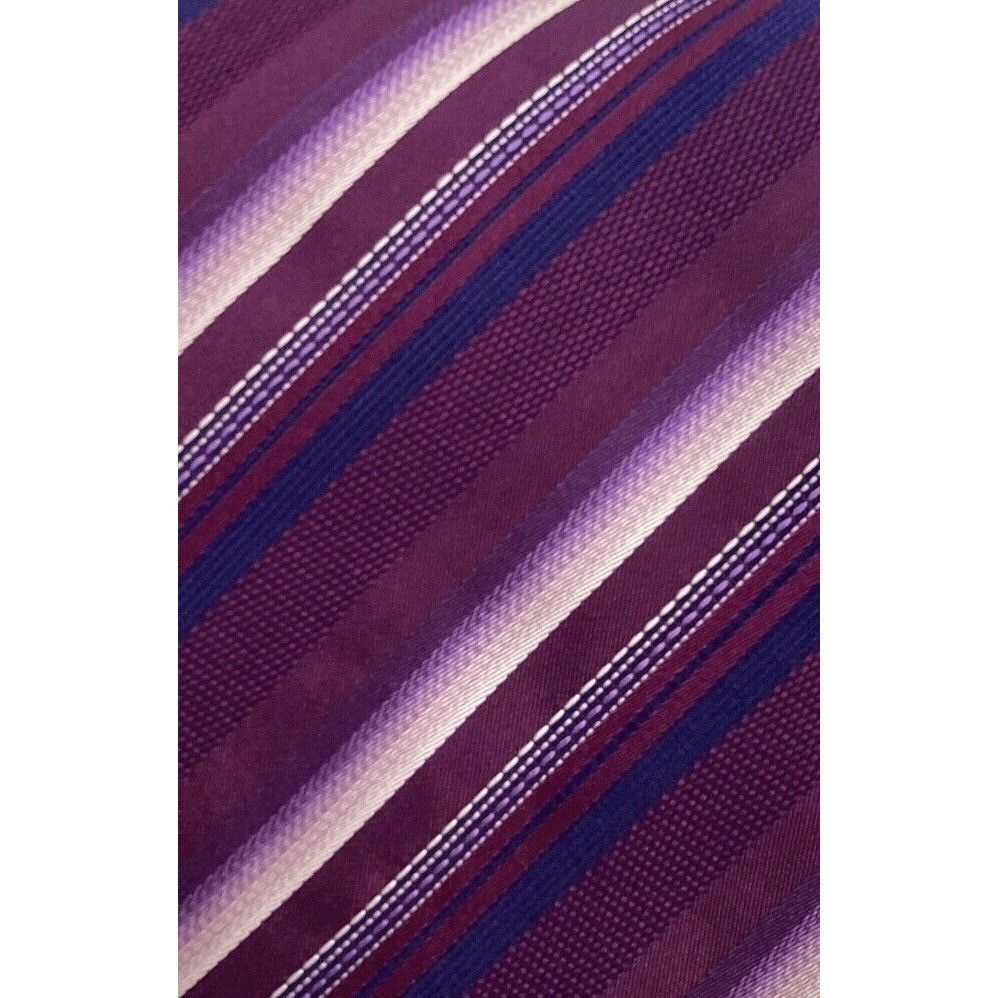Hugo Boss BOSS HUGO BOSS Purple Striped Luxury Silk Tie Made In Italy Size ONE SIZE - 6 Thumbnail