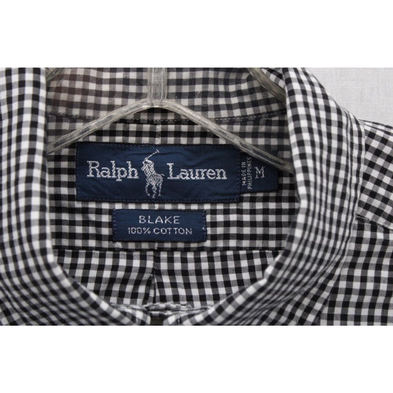 Ralph Lauren VINTAGE Ralph Lauren Blake Shirt Men's Medium Black Gingham Plaid Pony Preppy Size US M / EU 48-50 / 2 - 3 Thumbnail