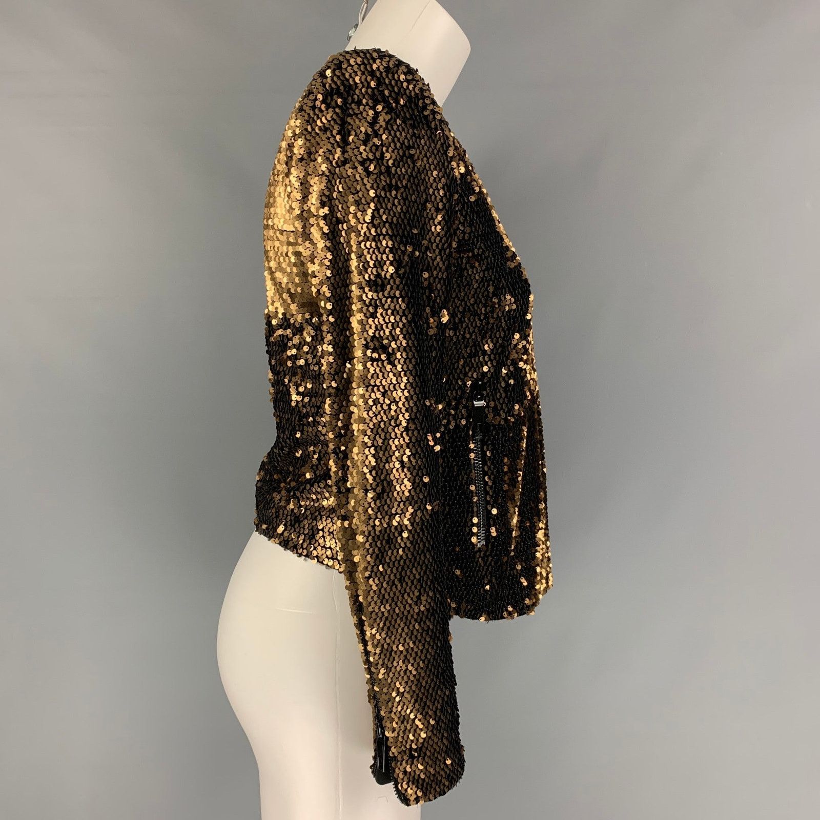 Rachel Zoe RACHEL ZOE Size XS Copper Polyester Spandex Sequined Jacket Size XS / US 0-2 / IT 36-38 - 2 Thumbnail