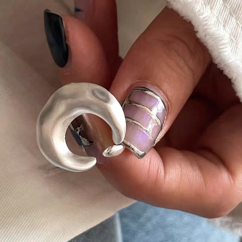 Jewelry Punk Jewelry Rings Open Size Chrome Ring (Size 7-13) Size ONE SIZE - 6 Thumbnail