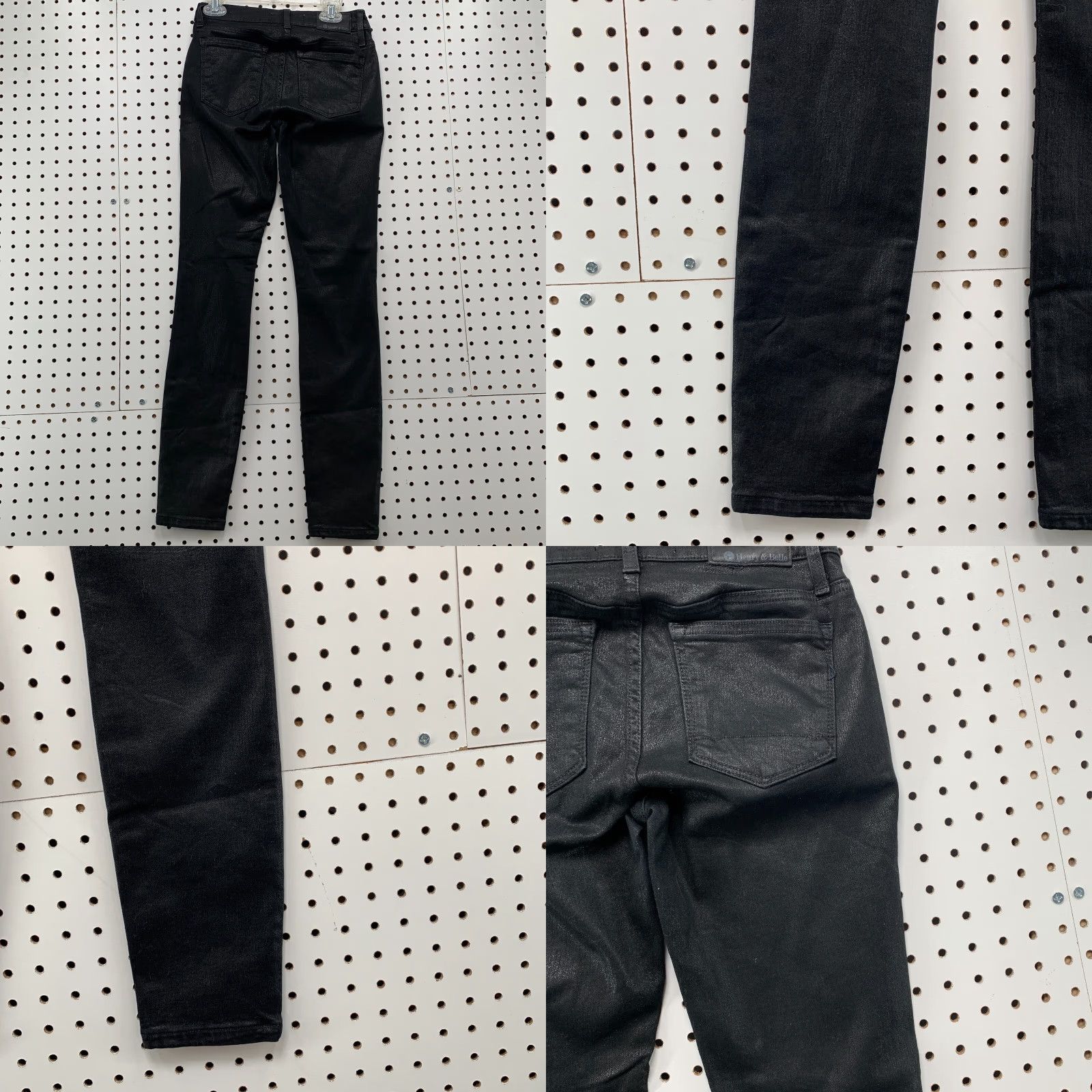 Denime VINTAGE Henry & Belle Black Denim Jeans Super Skinny Ankle Shiny Womens Size 24 22x28.5 Size 42" / US 20 - 8 Thumbnail