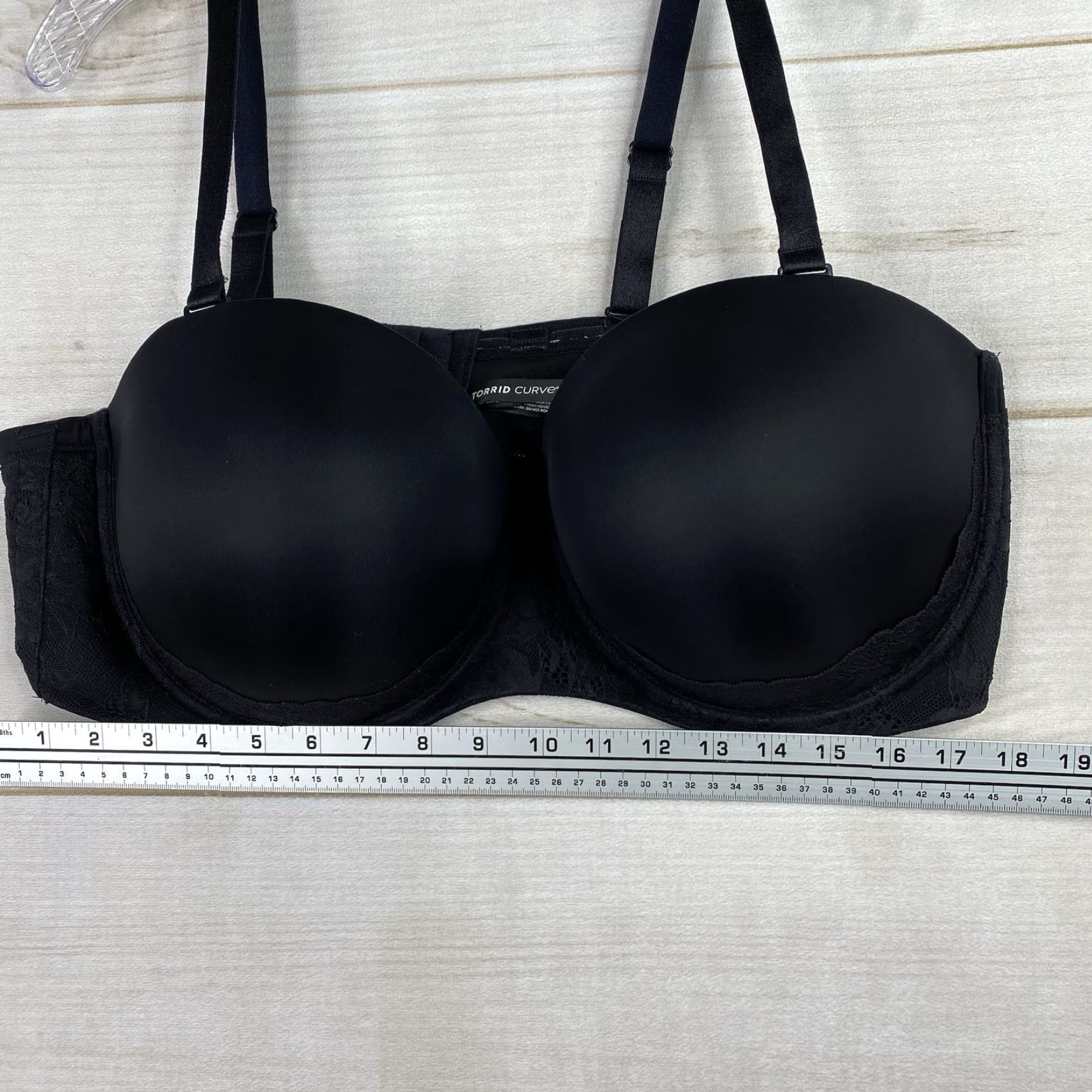 Torrid Torrid Underwire Bra 46DDD Black Lace Floral Push Up Padded Strappy Women Adult Size ONE SIZE - 7 Thumbnail