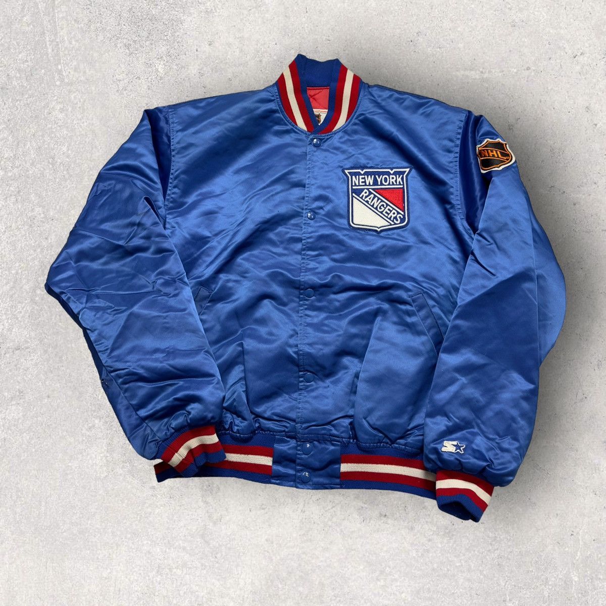 image of Nhl x Starter Vintage New York Rangers Jacket in Blue, Men's (Size XL)