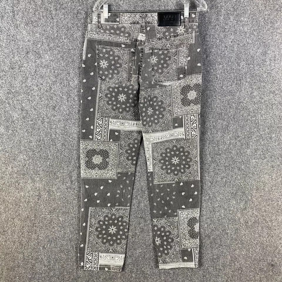 Boohoo Boohoo Man Jeans Men's 30 S Floral Gray Denim Button Fly Size US 30 / EU 46 - 7 Thumbnail