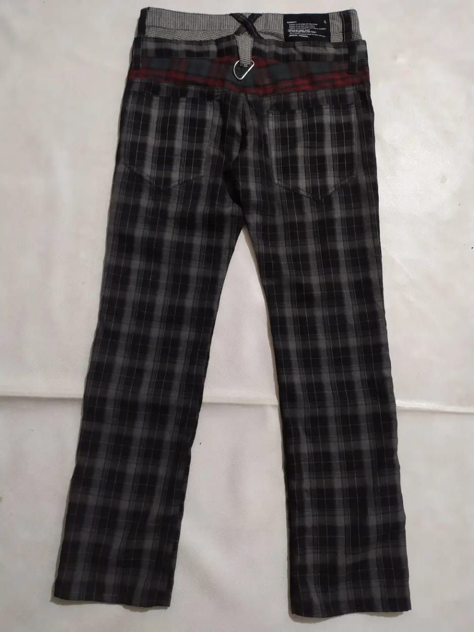 Japanese Brand Japanese Rag Out Checkered Double Waist Pants Size US 31 - 4 Thumbnail