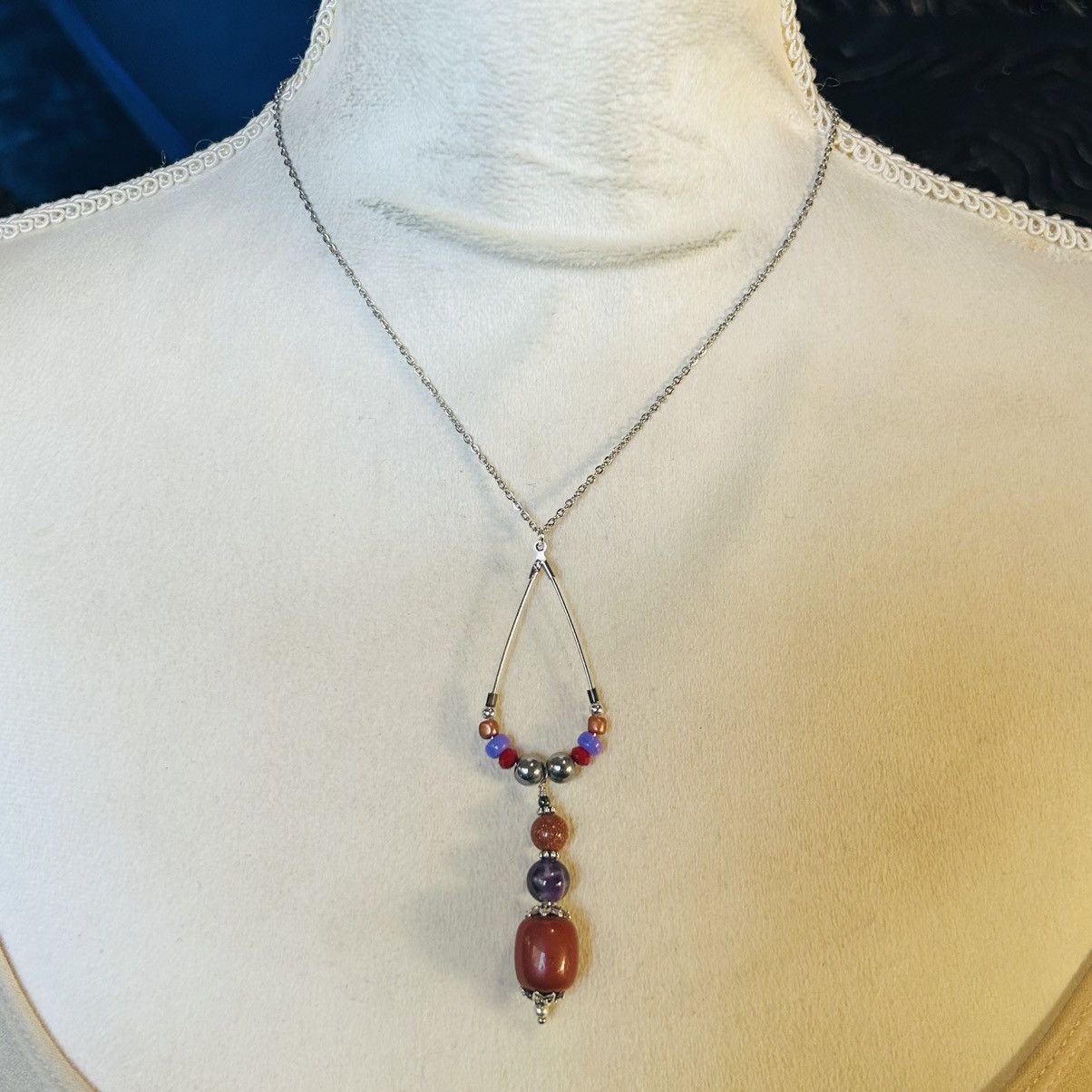 Handmade Handcrafted vintage bead changeable charm pendant necklace Size ONE SIZE - 3 Thumbnail
