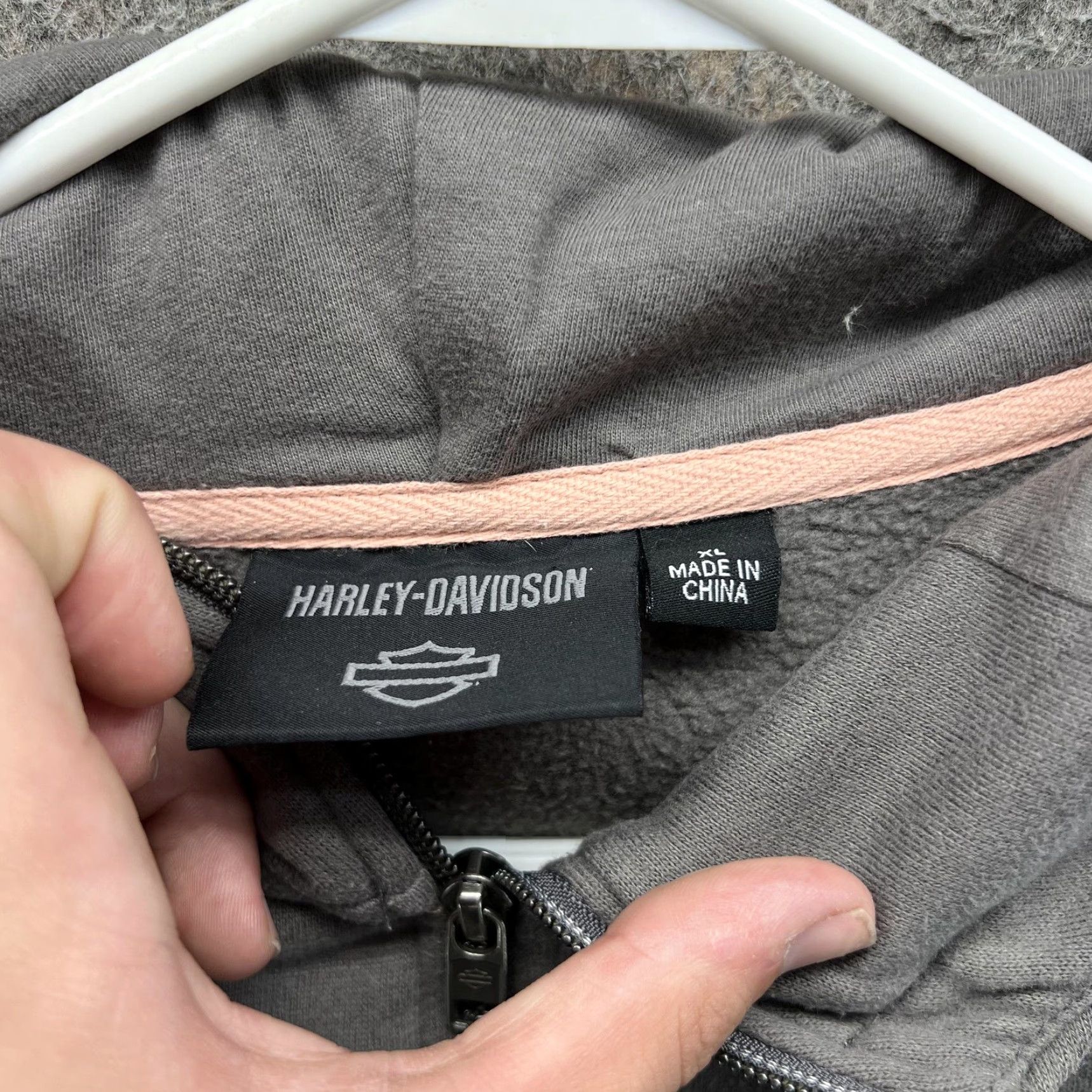 Harley Davidson Harley-Davidson Hoodie Womens XL Gray Full Zip Fleece Logo Sweatshirt Biker Size XL / US 12-14 / IT 48-50 - 2 Thumbnail