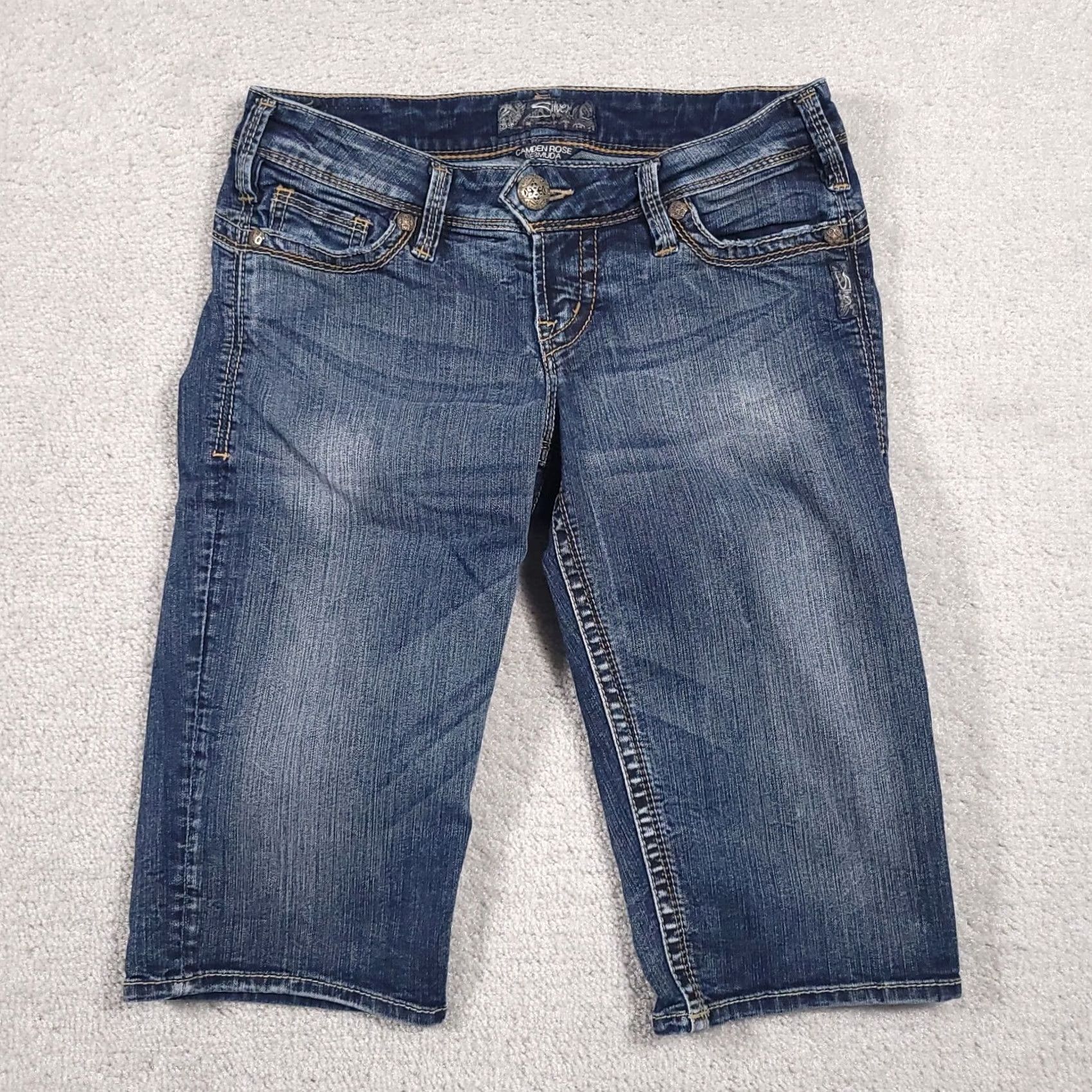 Silver Jeans Co. Silver Jeans Bermuda Stretch Denim Jean Shorts Women 27 Camden Rose Bermuda Mostly Casual Jeans Shorts Women 27 Size 27" / US 4 / IT 40 - 2 Thumbnail