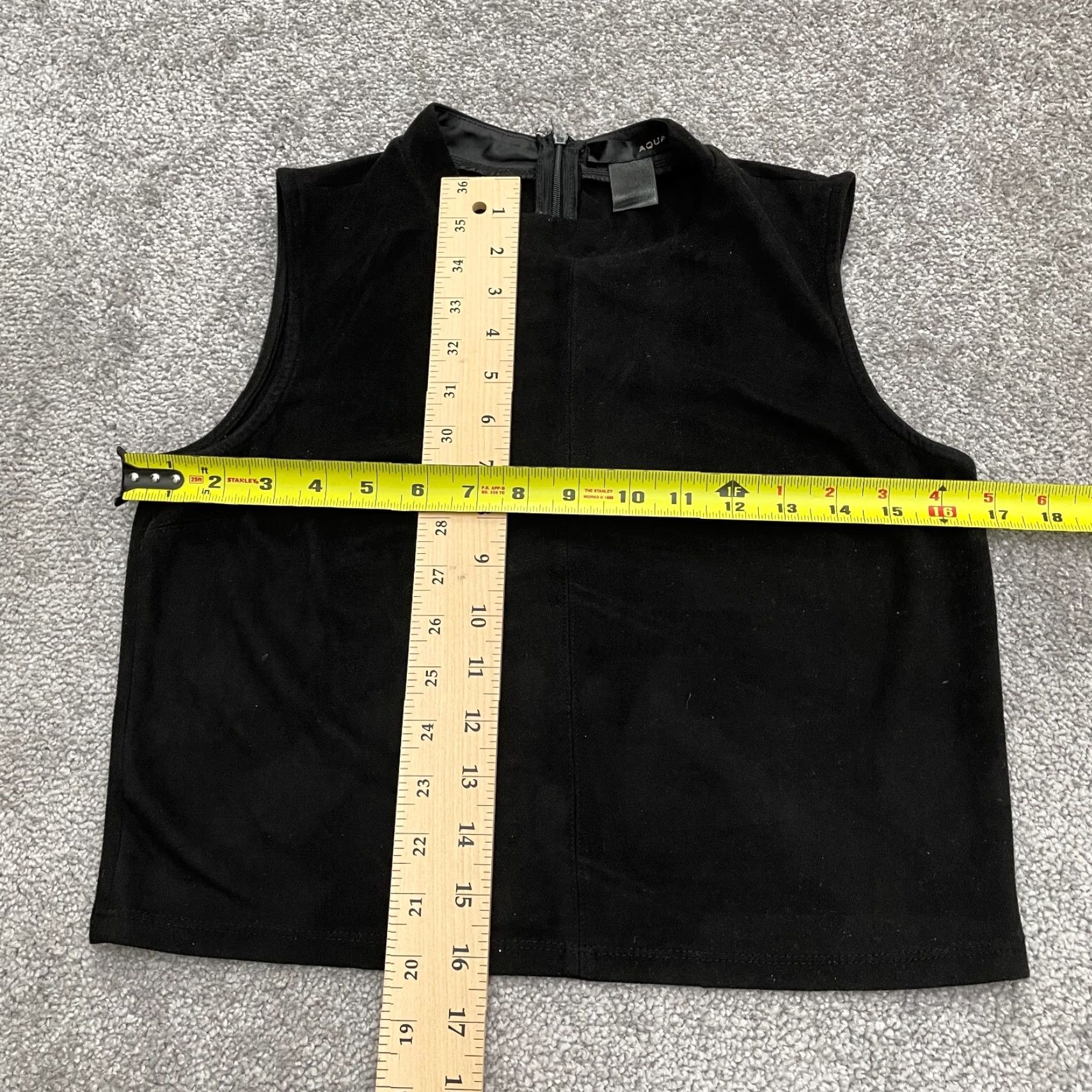 AQUA Aqua Blouse Womens Small Black Sleeveless Mock Neck Zip Zipper Classic Solid Size S / US 4 / IT 40 - 7 Thumbnail