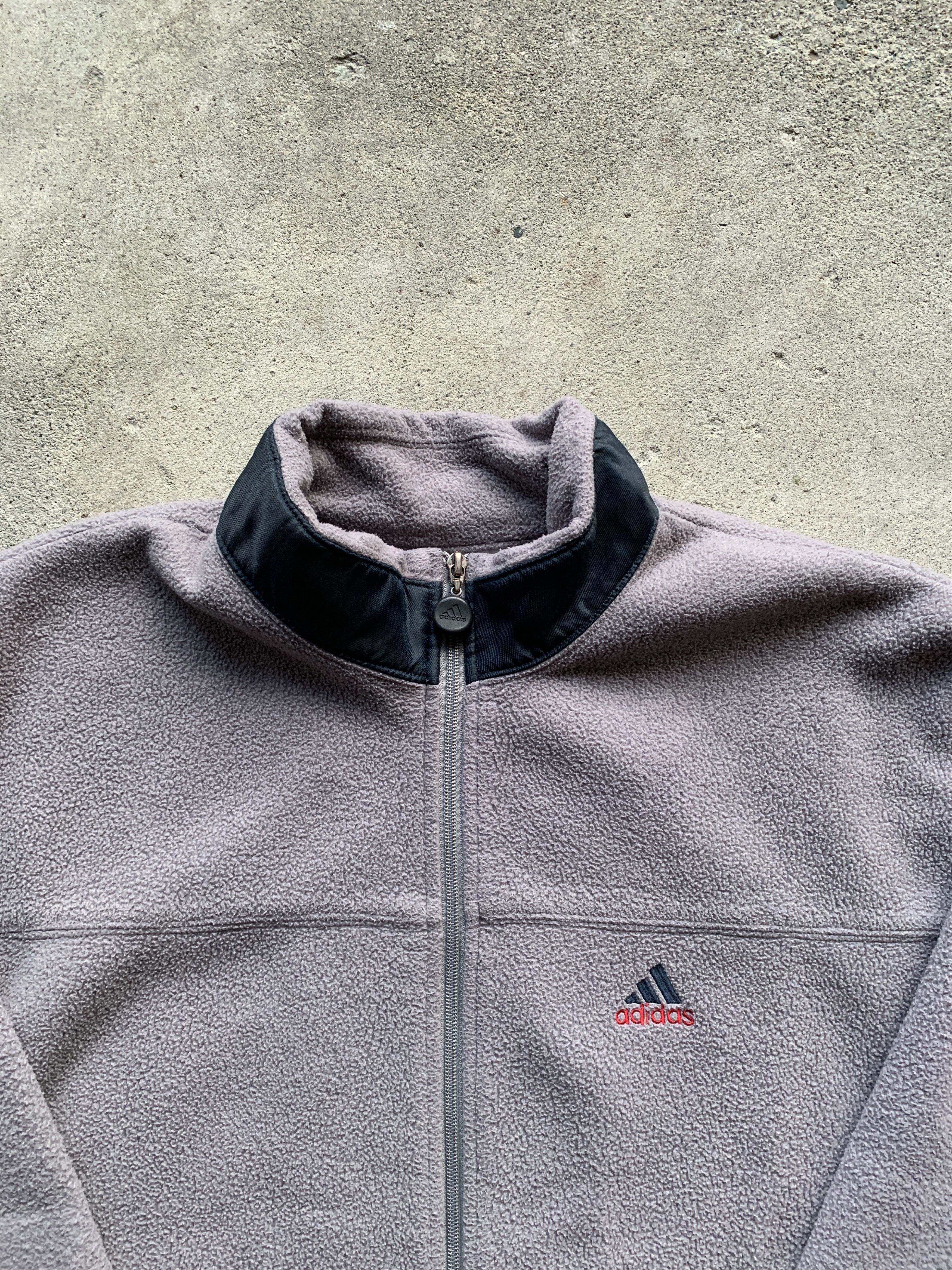 Adidas × Vintage Vintage 1999 Gray Adidas Full Zip Fleece Jacket Size US XL / EU 56 / 4 - 2 Thumbnail