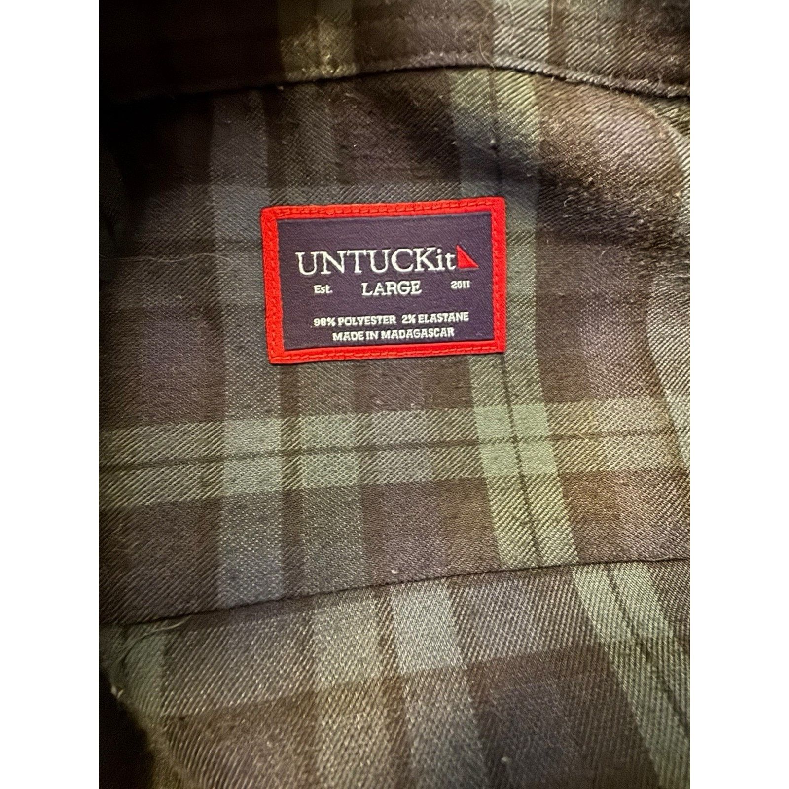 UNTUCKit UNTUCKit Shirt Green Black Watch Plaid Button Down Tartan Size US L / EU 52-54 / 3 - 9 Thumbnail
