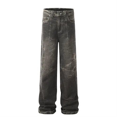 VIBE Men's distressed loose lightning crack tie-dye washed jeans Size US 32 / EU 48 - 7 Thumbnail