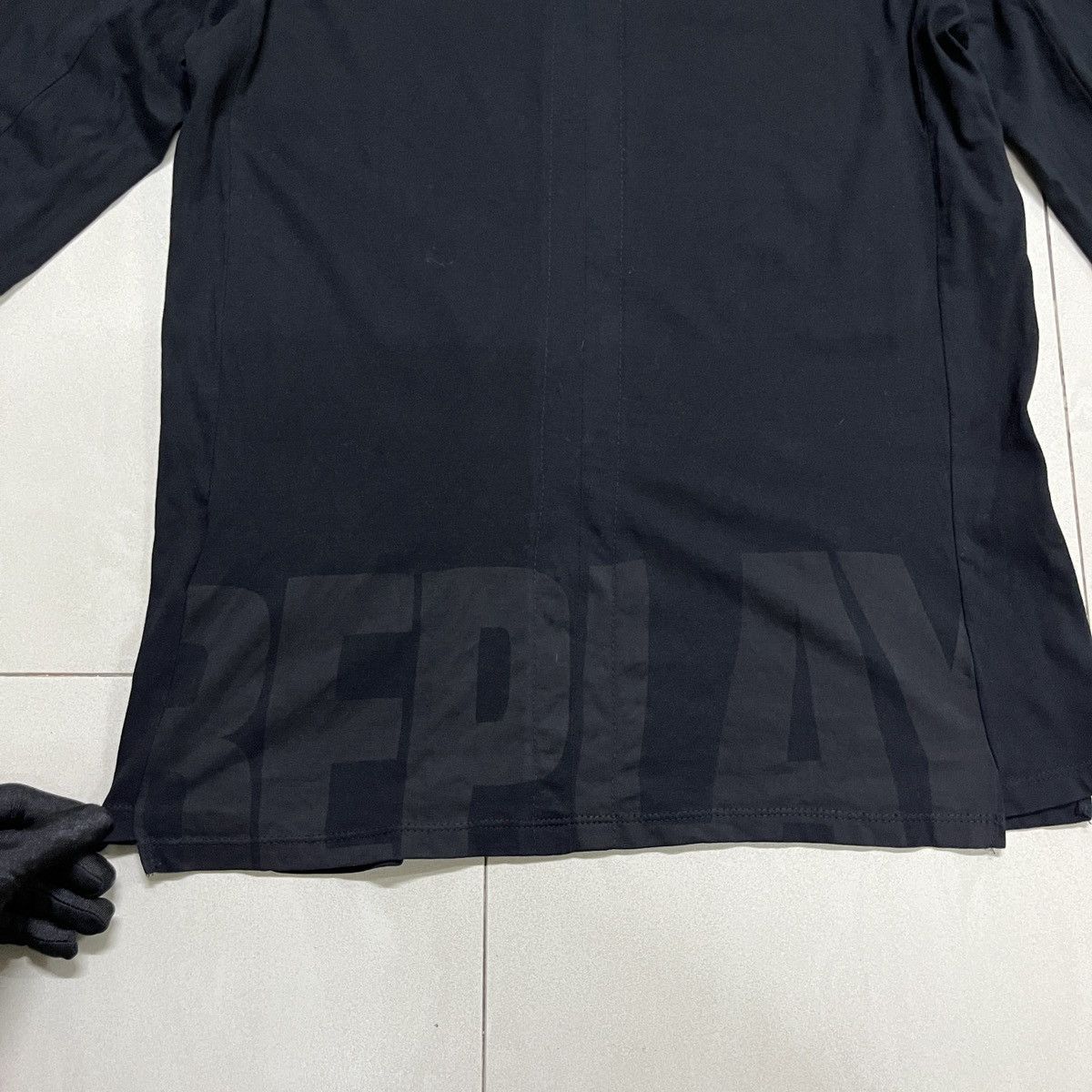 Replay × Vintage Replay Black Reconstructed Longsleeve T Shirt Size US S / EU 44-46 / 1 - 2 Thumbnail