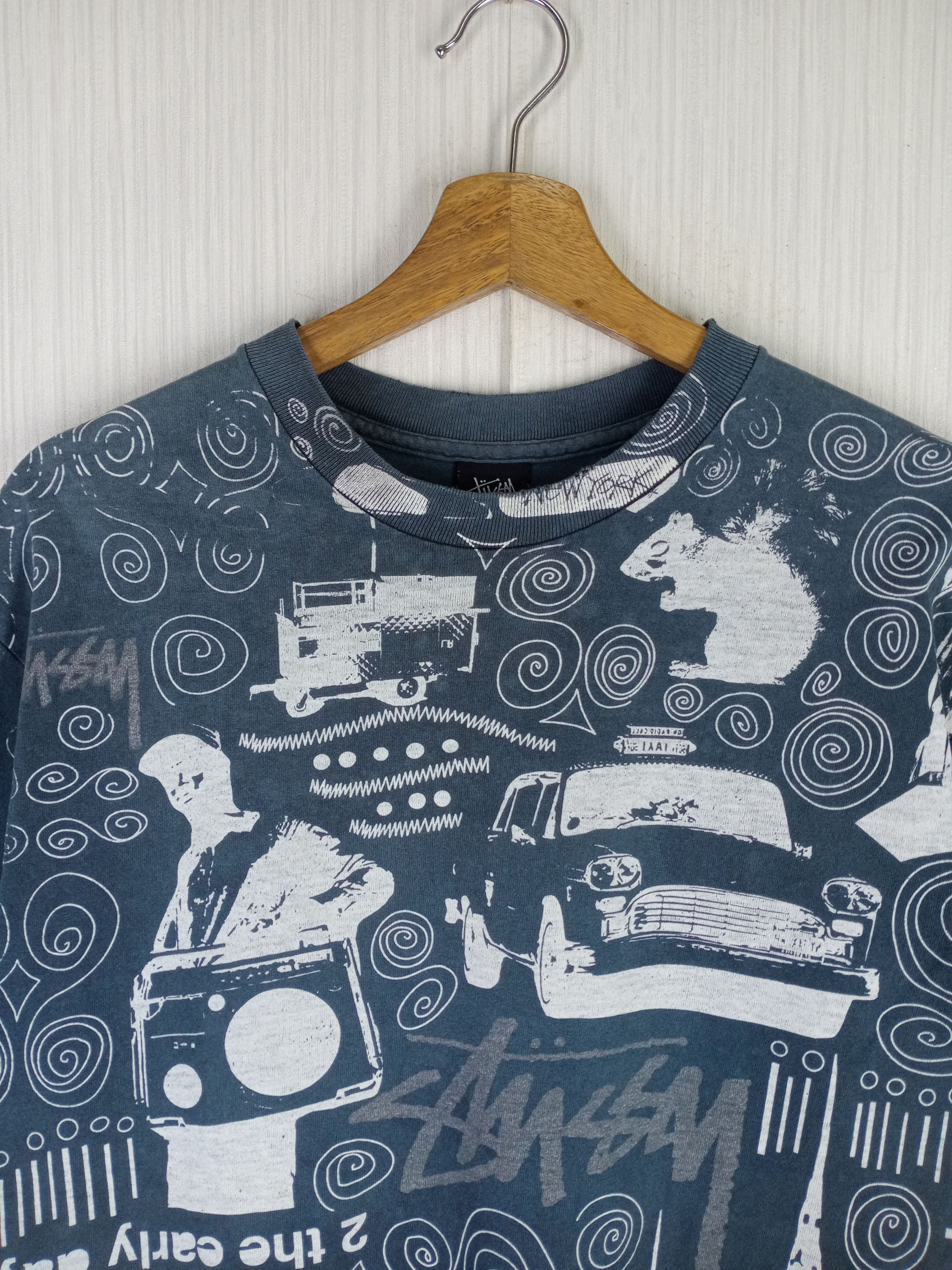 Stussy Crazy Rare Vintage Stussy Full Print New York Tshirt Size US M / EU 48-50 / 2 - 2 Thumbnail