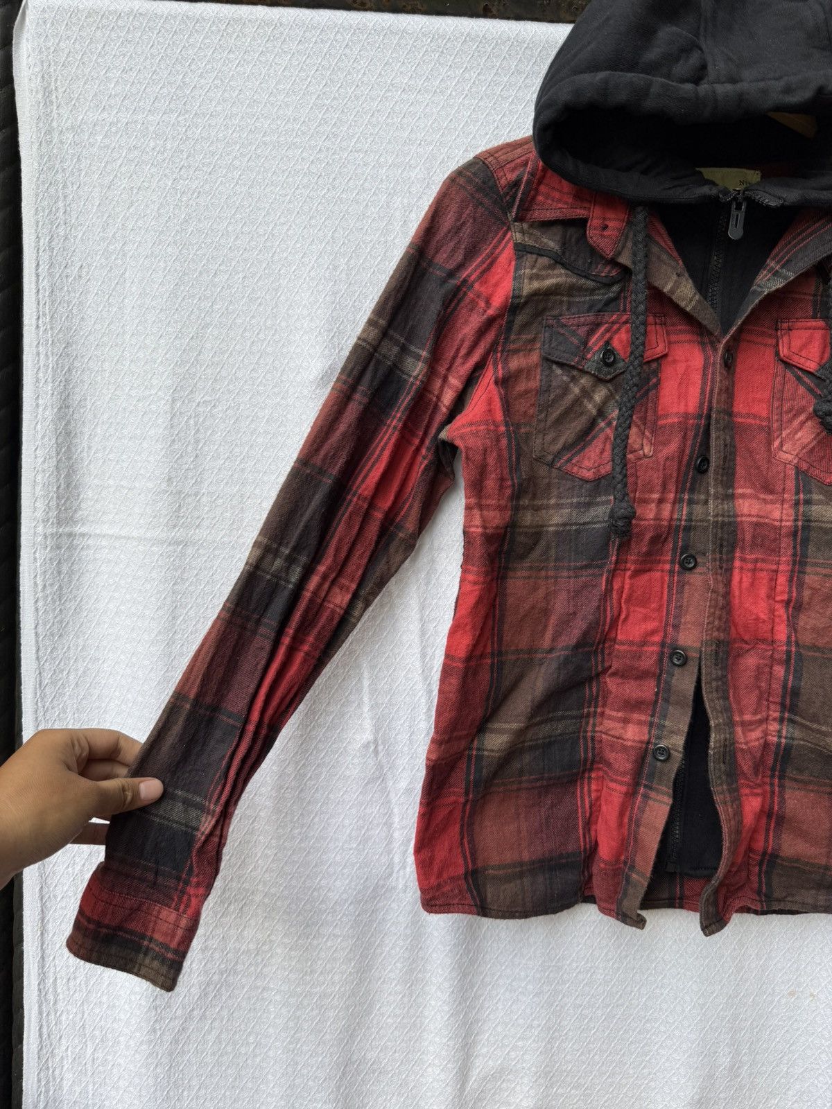 Hysteric Glamour Double Layer Japanese Style Hoodie Zip Button Shirt Size US M / EU 48-50 / 2 - 3 Thumbnail