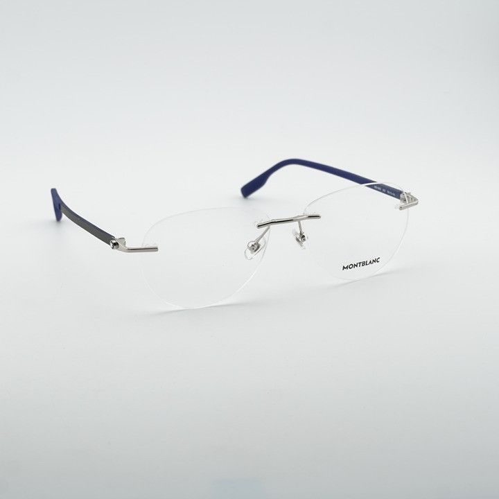 Montblanc Montblanc MB0186O 002 Eyeglasses Silver 56mm Round Frame Size ONE SIZE - 4 Thumbnail