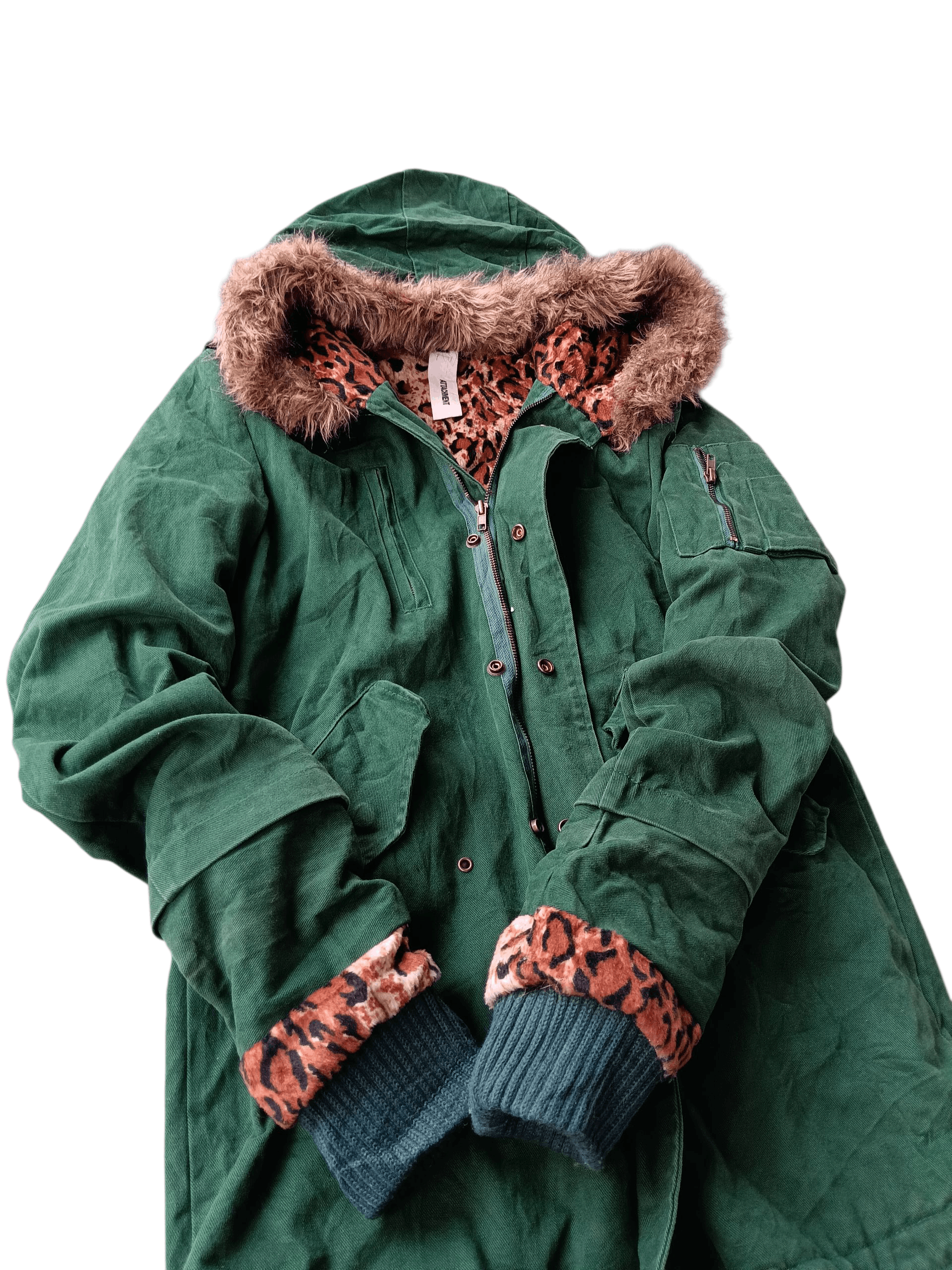 Kazuyuki Kumagai Attachment Attachment leopard linning fur hoodie parka jacket Size US M / EU 48-50 / 2 - 8 Thumbnail