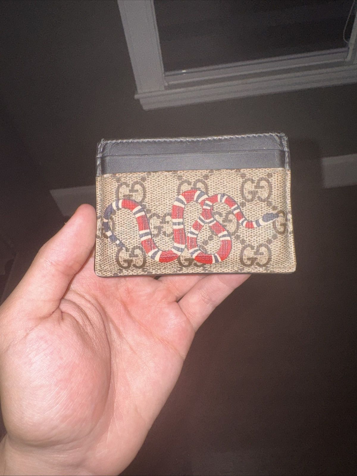 Gucci Gucci beige red snake card holder Size ONE SIZE - 1 Thumbnail