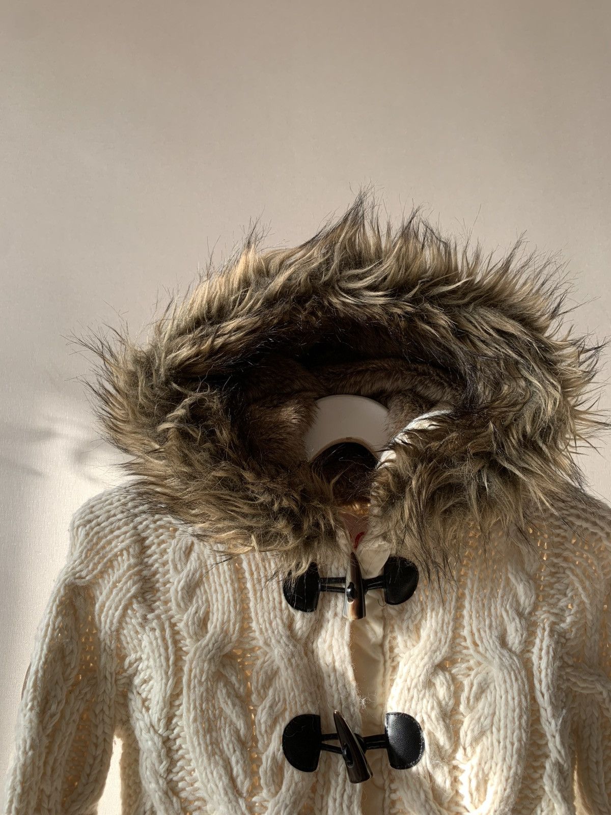 Japanese Brand Y2K SuperDry Knitted Fur Hooded Vest ifsixwasnine LGB goa Size US M / EU 48-50 / 2 - 2 Thumbnail