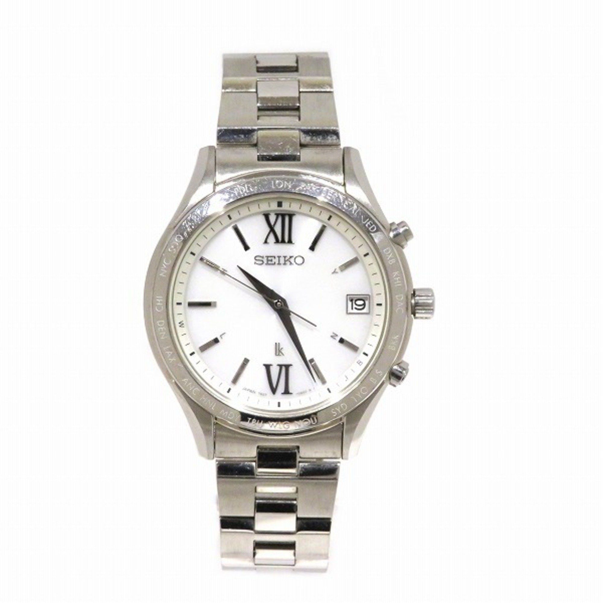 Seiko Seiko Lucia 7B27-0AB0 Radio Solar White Dial Date Watch Men's Size ONE SIZE - 1 Thumbnail