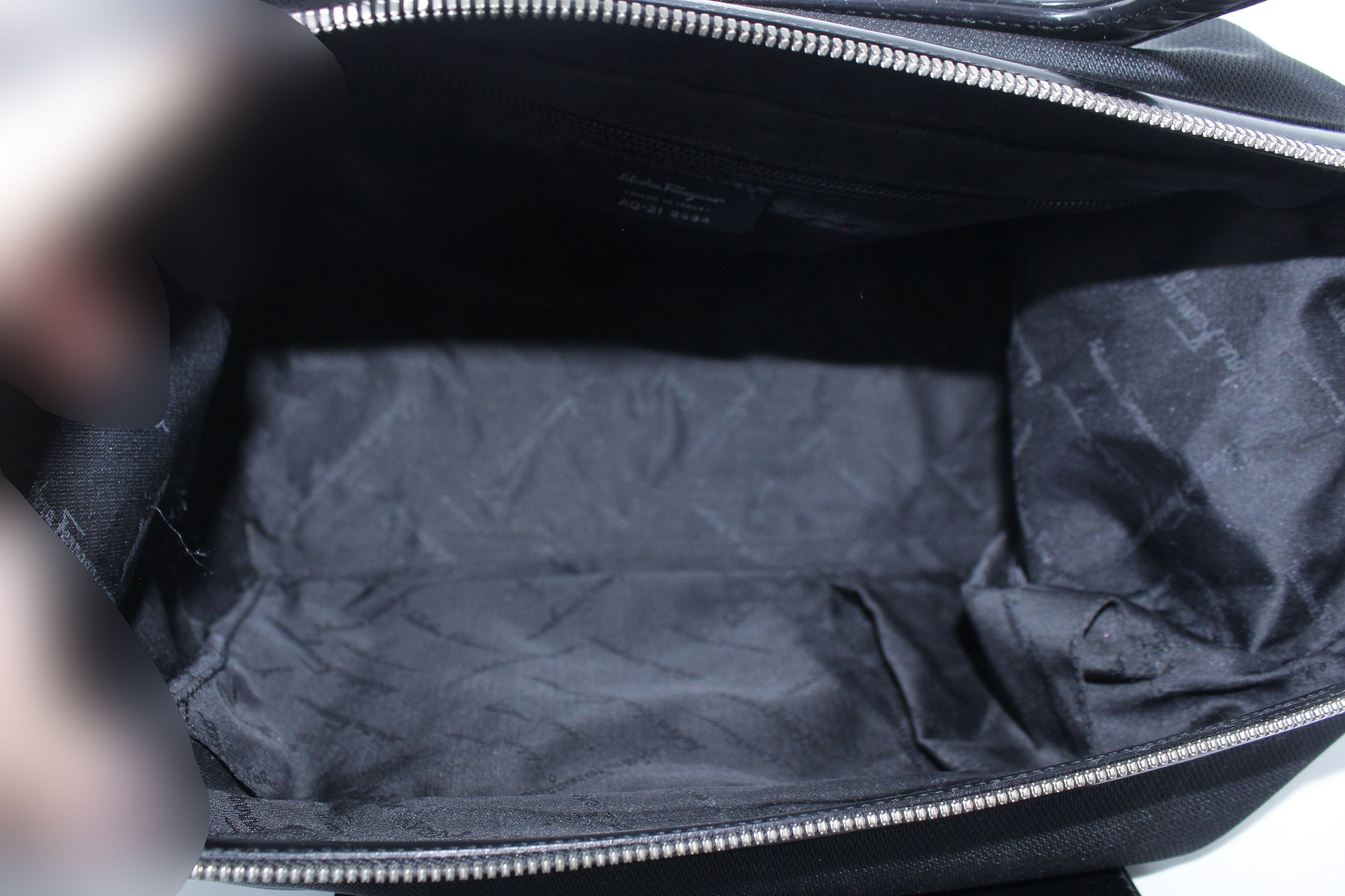 Salvatore Ferragamo 00S Logo Leather Cotton Hand Bag Vintage Size ONE SIZE - 12 Thumbnail