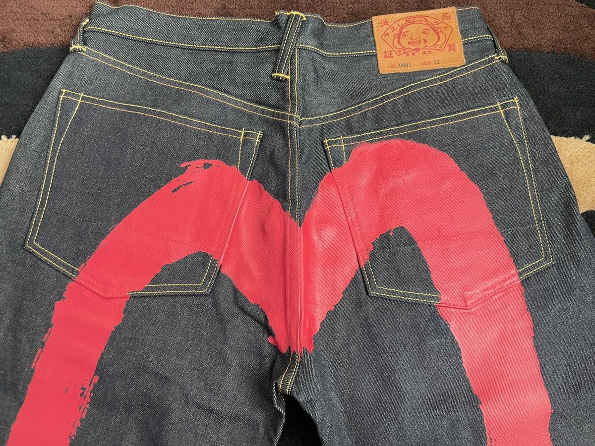 Evisu × Vintage EVISU NEW！red daicock style denim jeans！size：32x34 Size US 32 / EU 48 - 8 Thumbnail