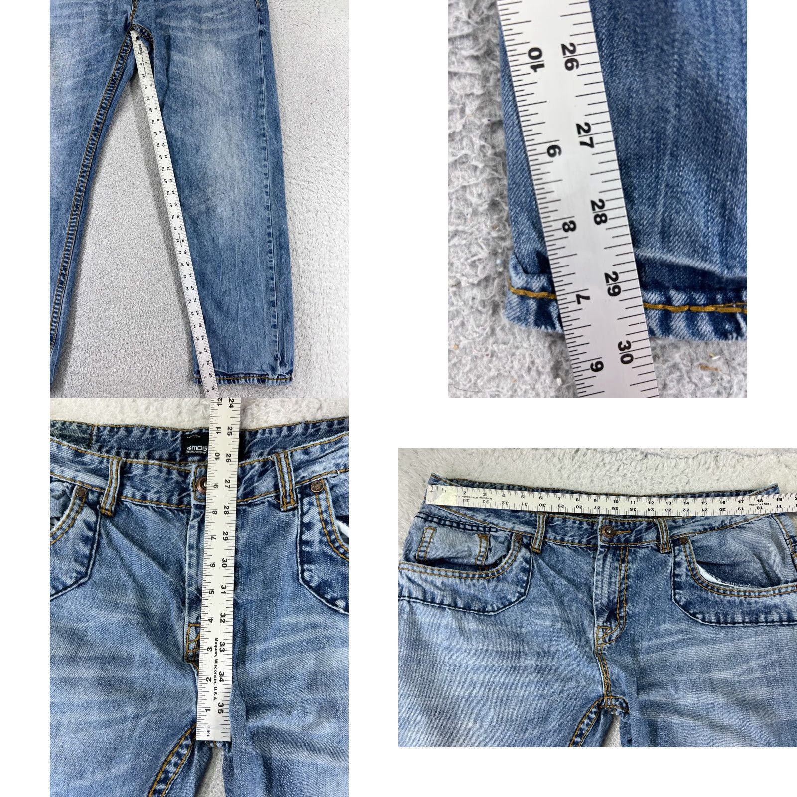 Denime Smog Jeans Men 38 Blue Denim Straight Distressed 38x32 Cotton Vintage No Size US 38 / EU 54 - 8 Thumbnail