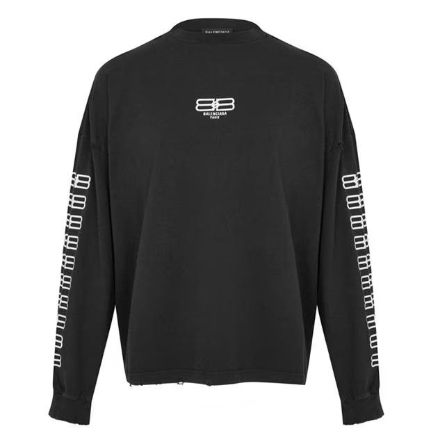 image of Balenciaga O1G2R1Mq0324 Long Sleeve T-Shirt In Black, Men's (Size XS)