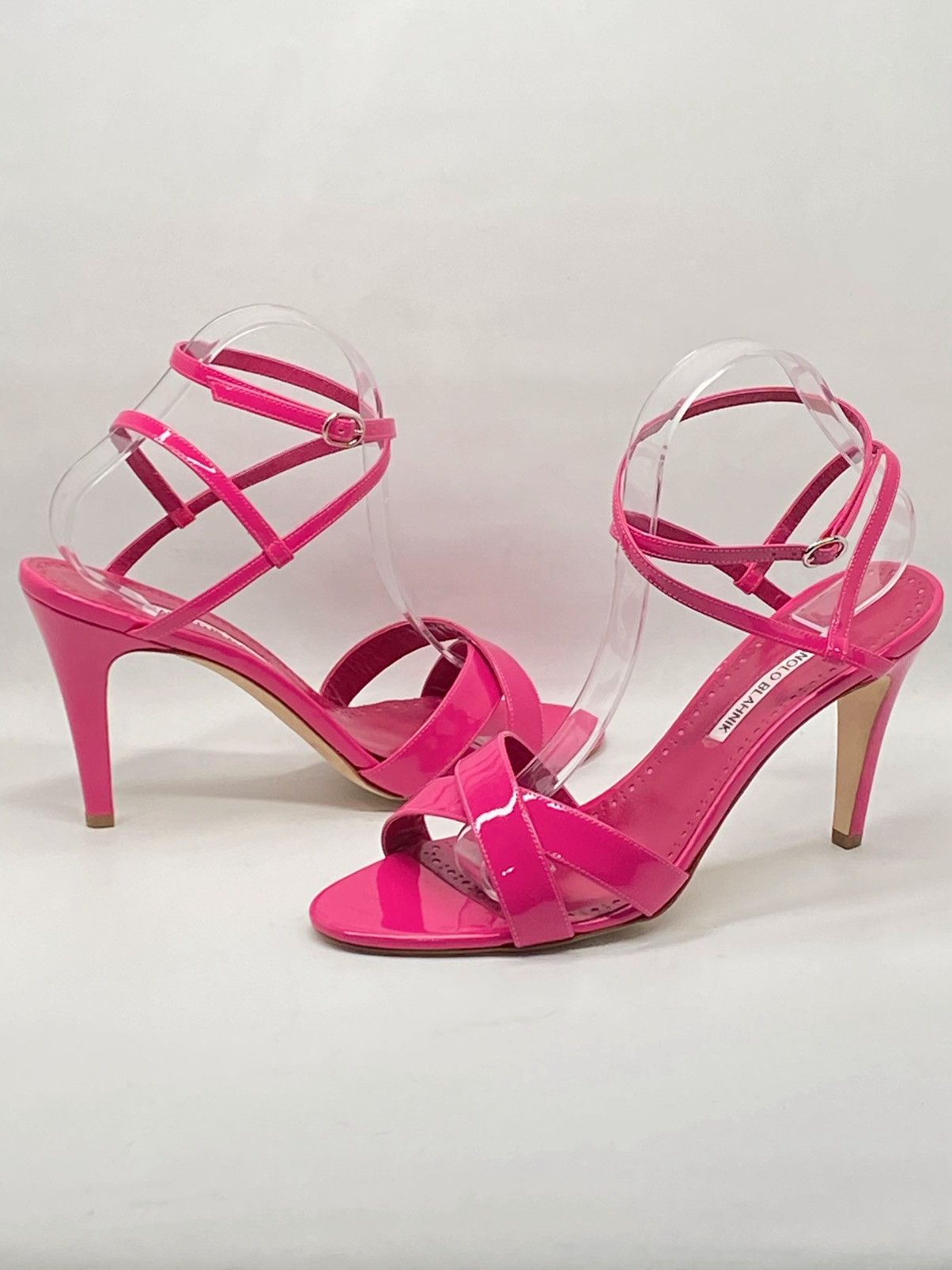 Manolo Blahnik Manolo Blahnik Patent Leather Ankle-Wrap Sandals size 41 Size US 11 / IT 41 - 5 Thumbnail
