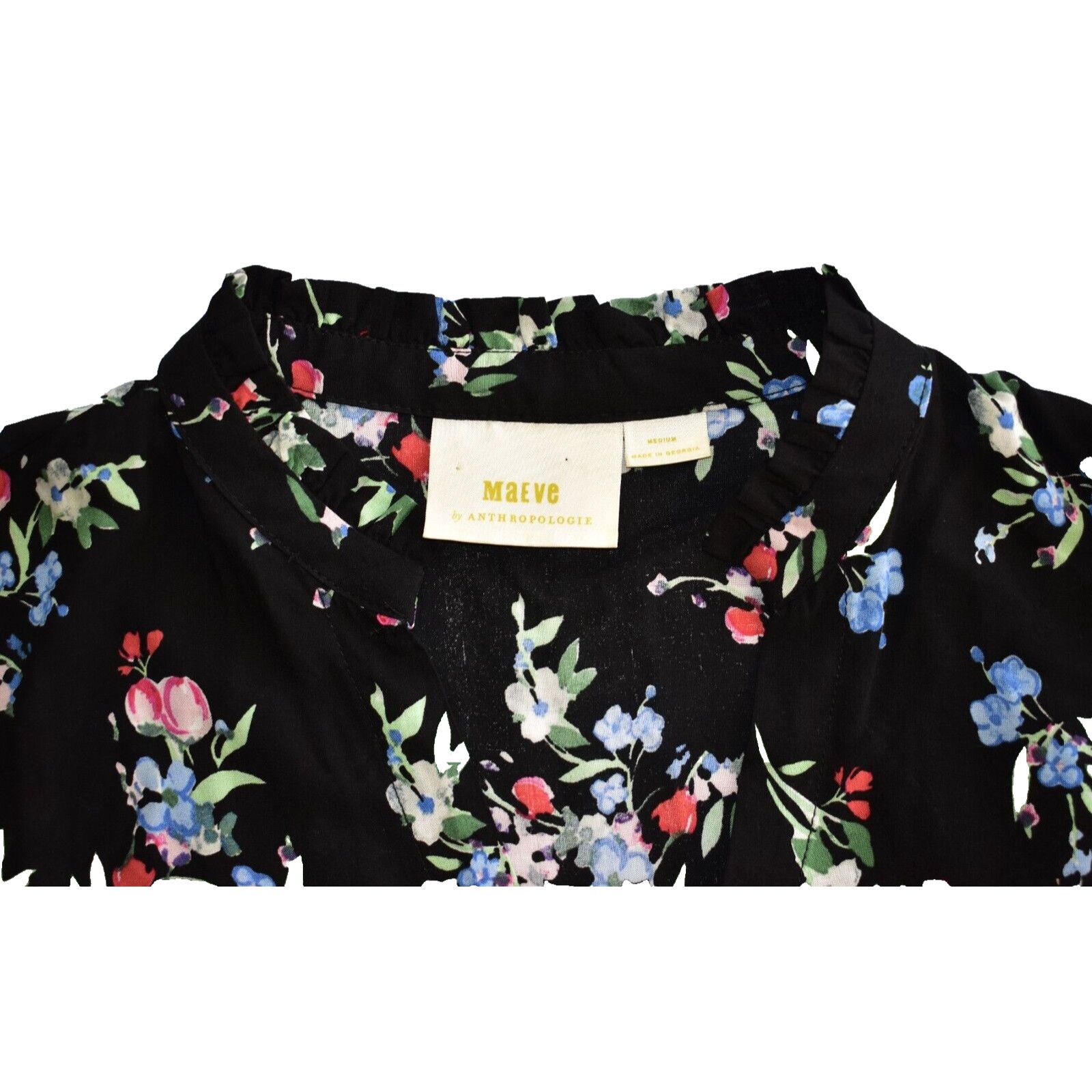 Anthropologie NEW MAEVE BY ANTHROPOLOGIE Floral Aveiro Flutter Sleeve Sz M Size M / US 6-8 / IT 42-44 - 5 Thumbnail