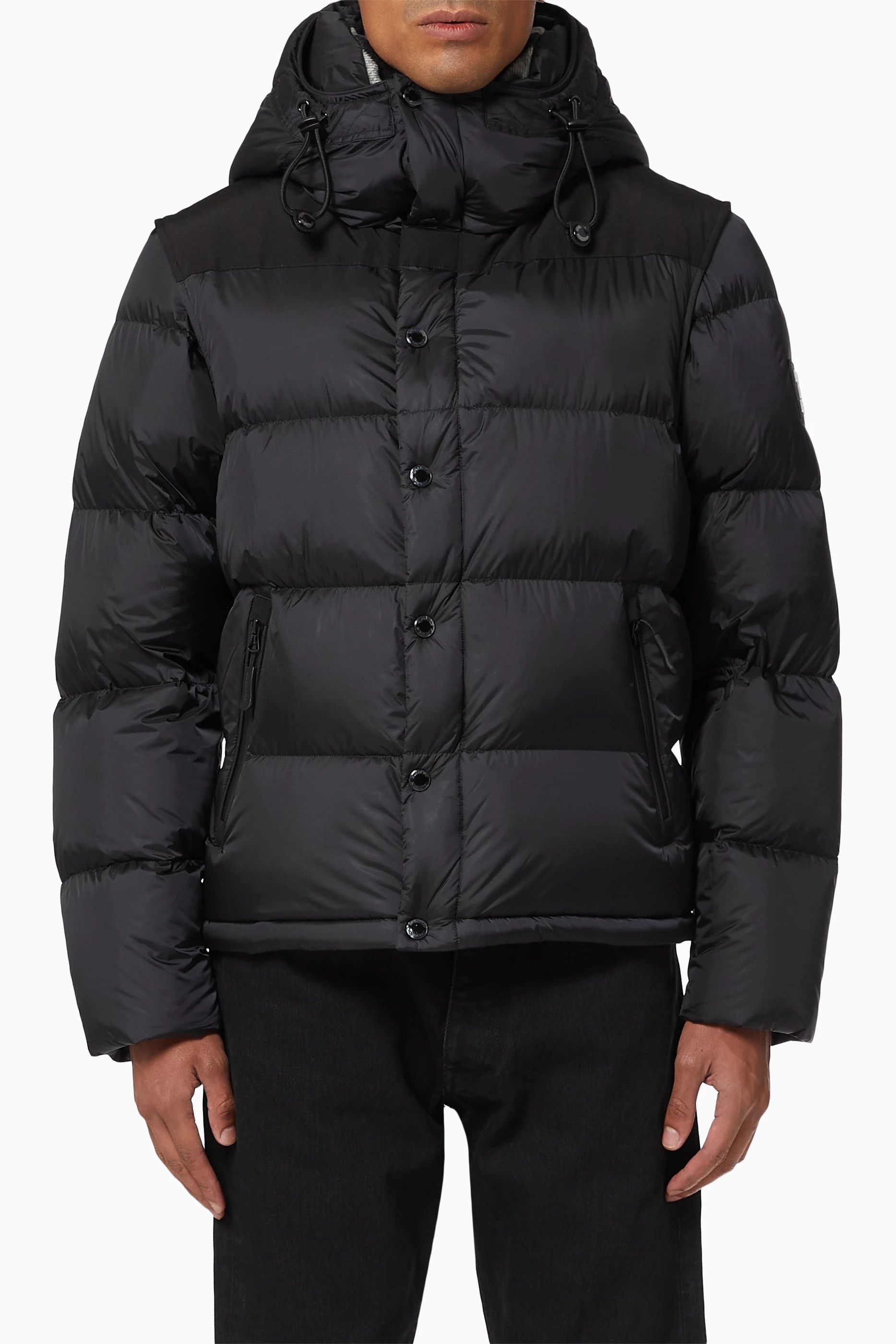 Burberry o1w1db11024 Detachable Sleeve Hooded Puffer Jacket
