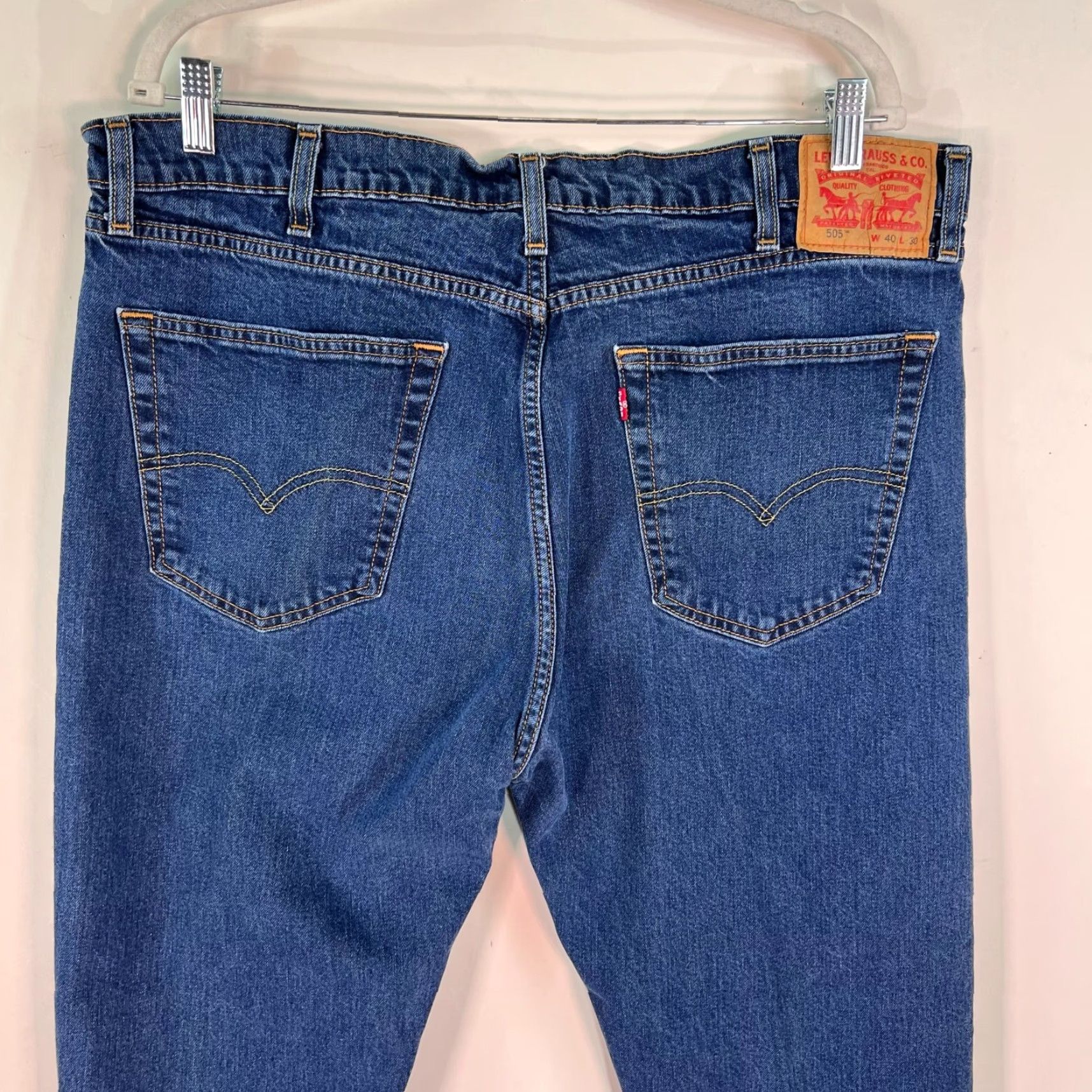 Levi's Levis 505 Jeans Mens Size 40 Blue Straight Regular Fit Workwear 40 X 30 Size US 40 / EU 56 - 5 Thumbnail