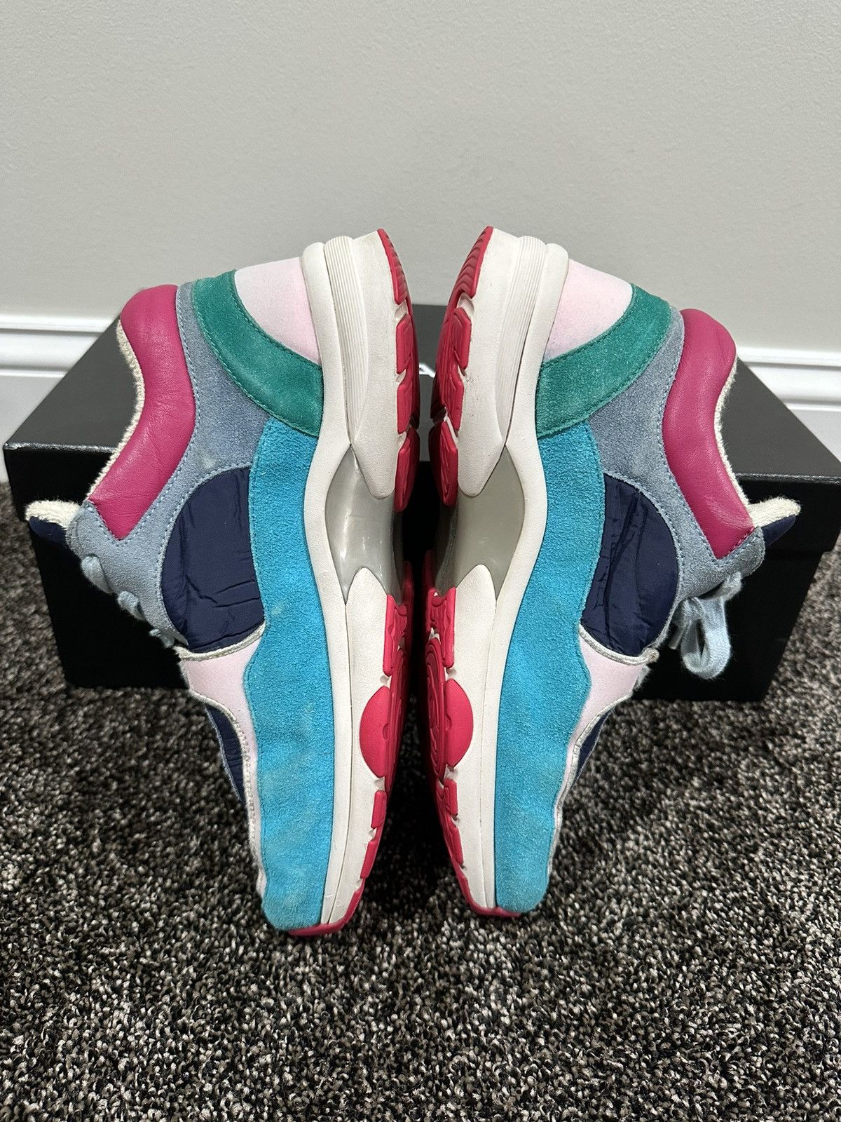 Chanel Chanel CC Logo Multicolor Suede Trainer Sneakers Size US 9.5 / IT 39.5 - 7 Thumbnail