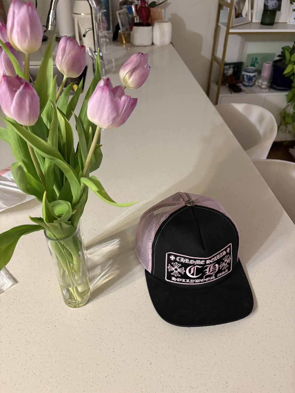 Chrome Hearts Chrome Hearts Pink/Black Trucker Hat Size ONE SIZE - 2 Thumbnail