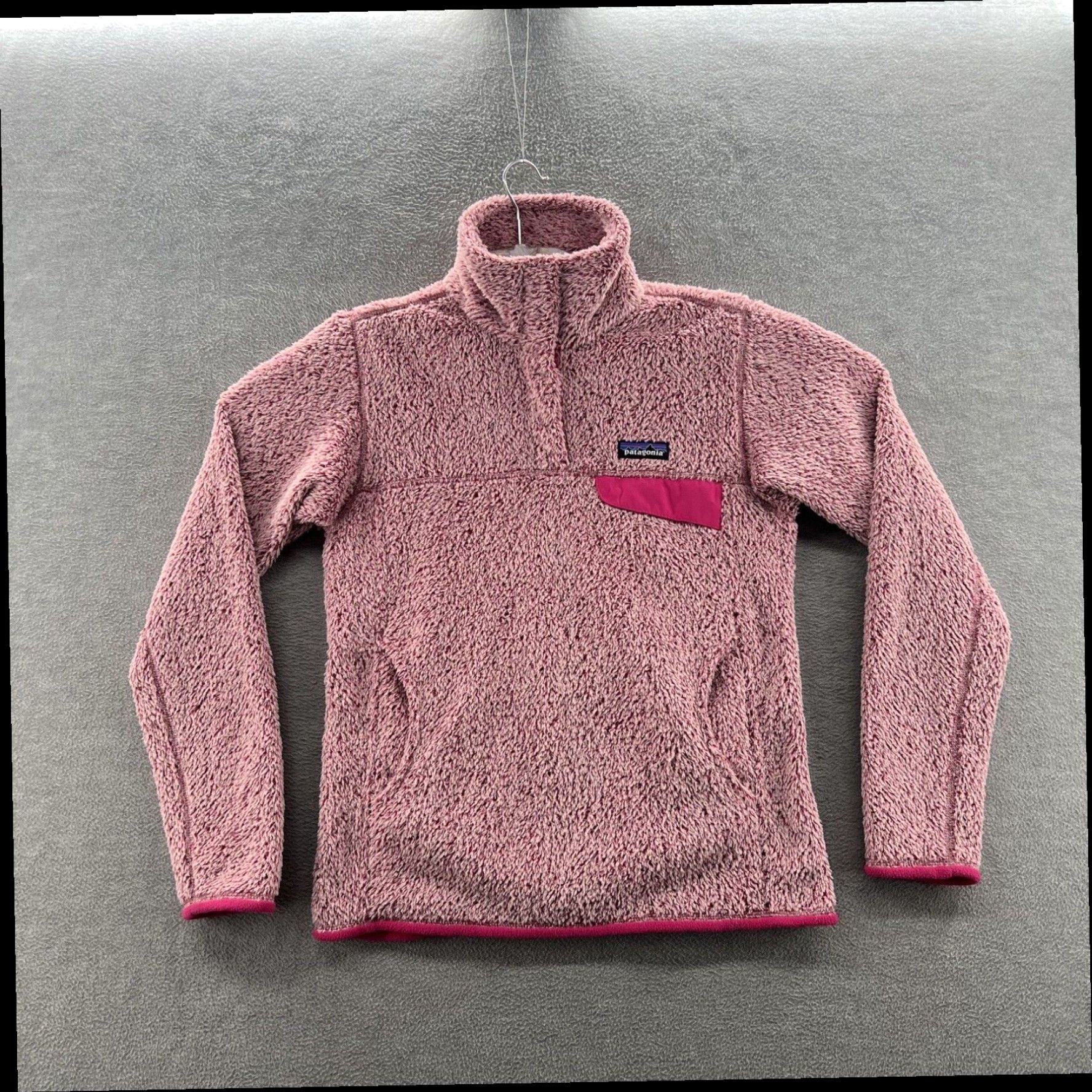 Patagonia patagonia womens size s pink sherpa fuzzy osito t snap fleece jacket Grailed