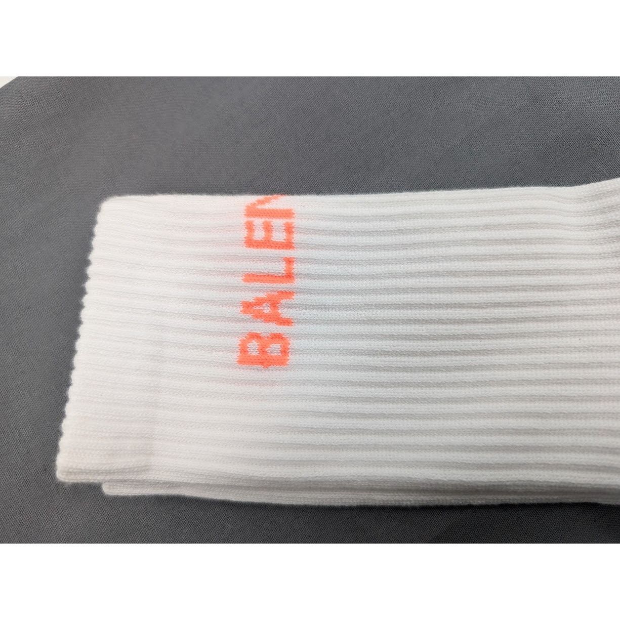 Balenciaga o1rshd1 Size: M / Tennis Cotton Socks in White/Orange Size ONE SIZE - 5 Thumbnail