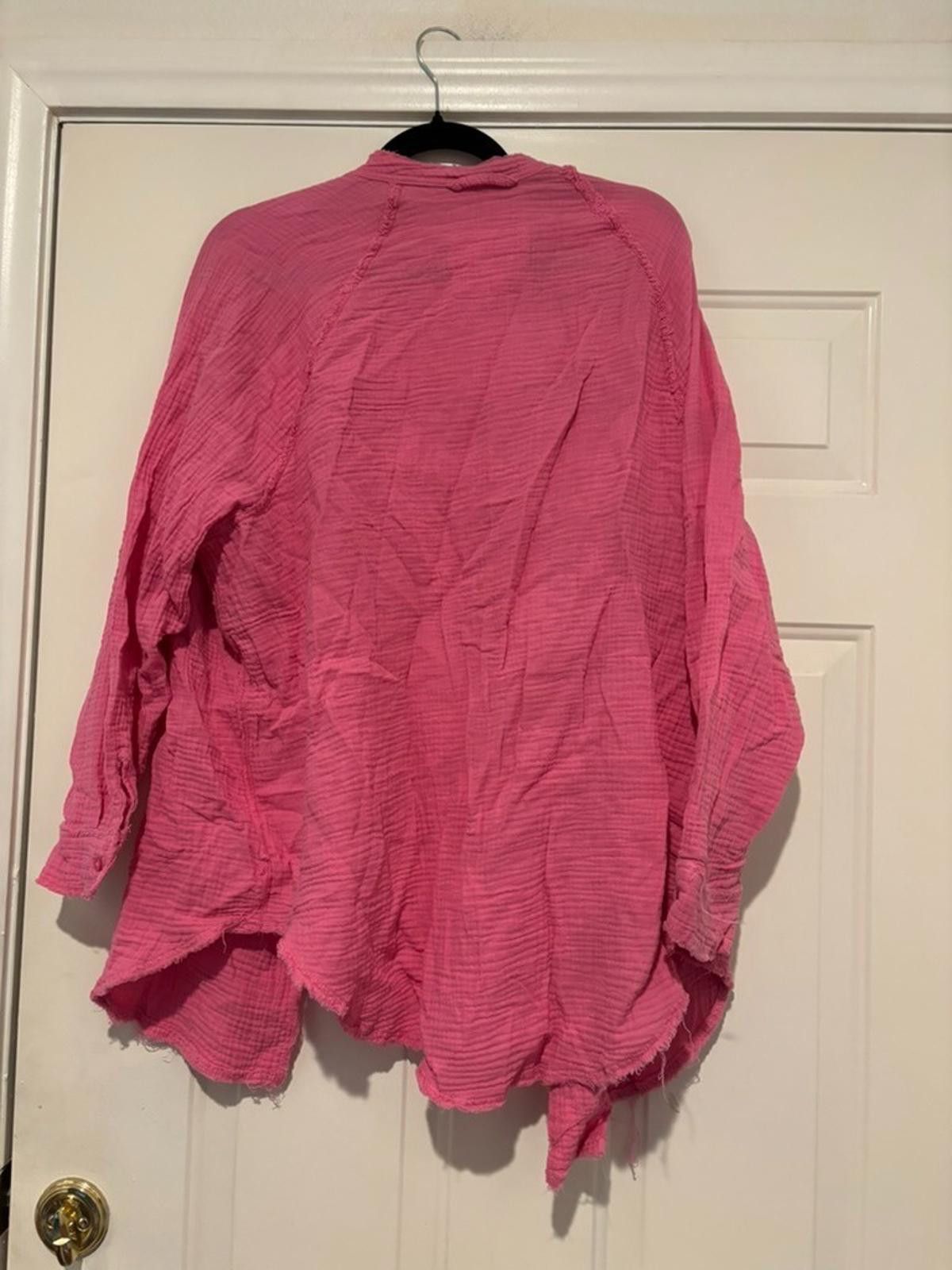 Designer Womens pink Aerie long sleeve top sz S oversized #378 Size S / US 4 / IT 40 - 2 Thumbnail
