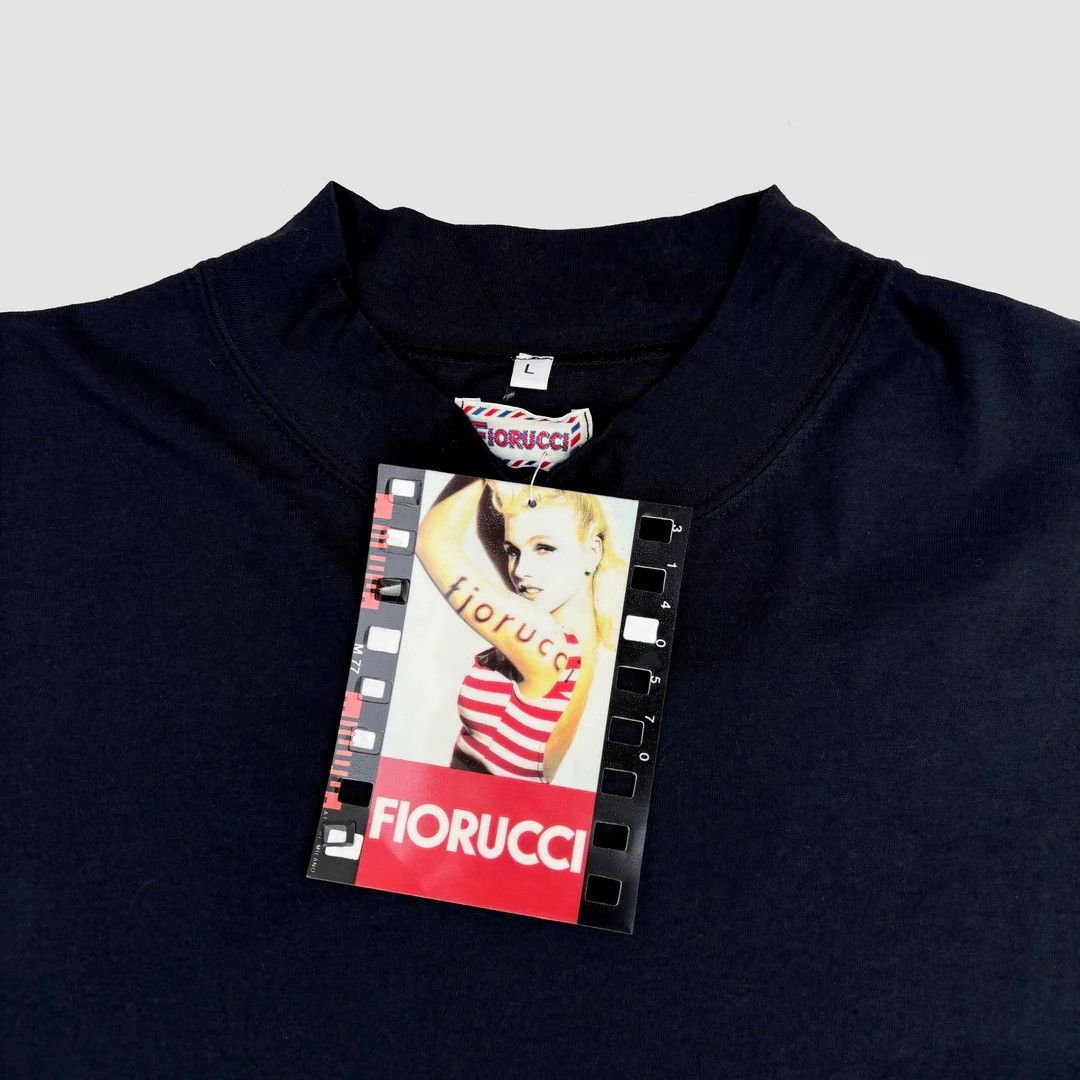 Fiorucci × Vintage Fiorucci 1990 90s Vintage Designer Mock Neck Logo T-Shirt Size US L / EU 52-54 / 3 - 4 Thumbnail